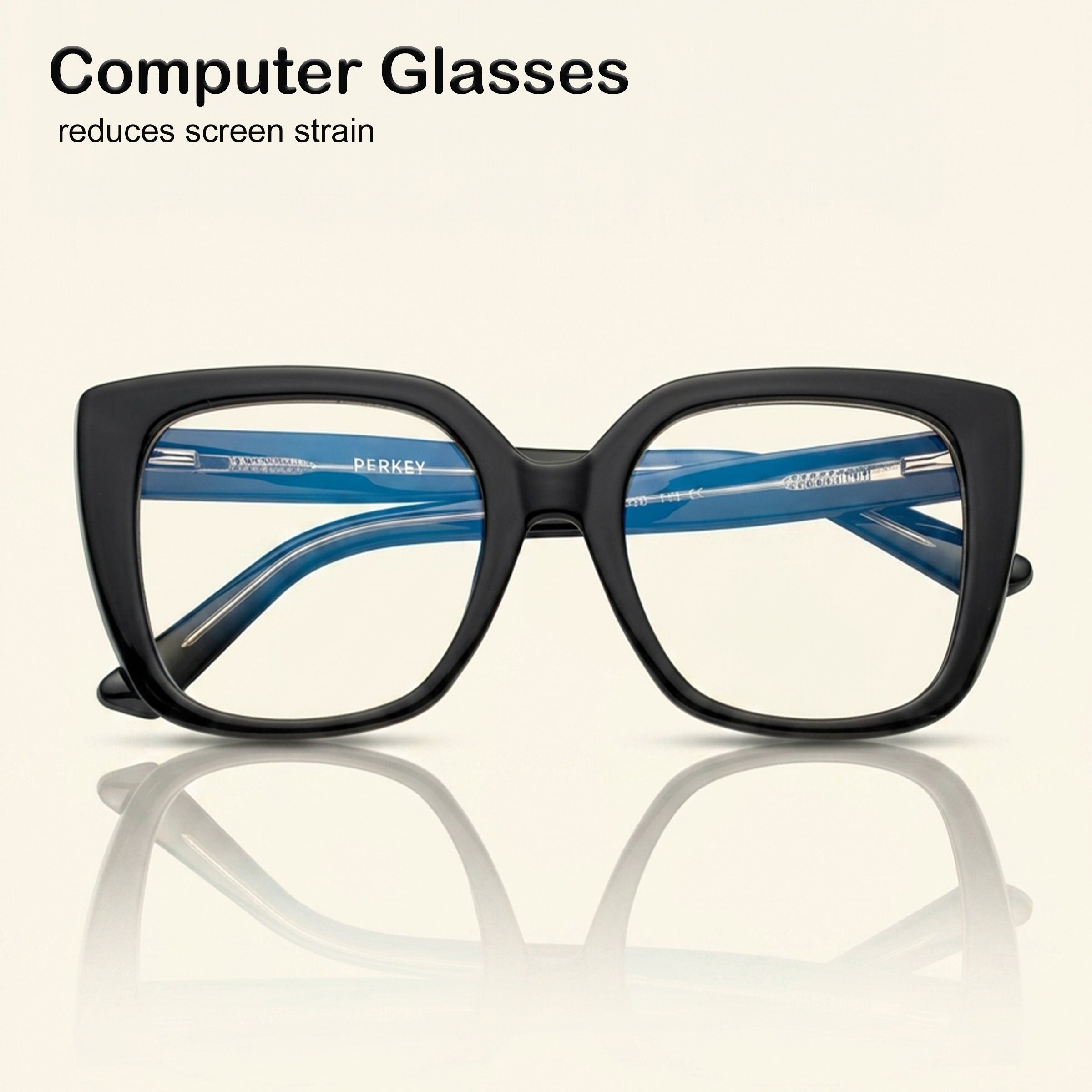 PERKEY Full Rim Square-Oversized  Spectacles Frames Men Women - OPTL002-C1