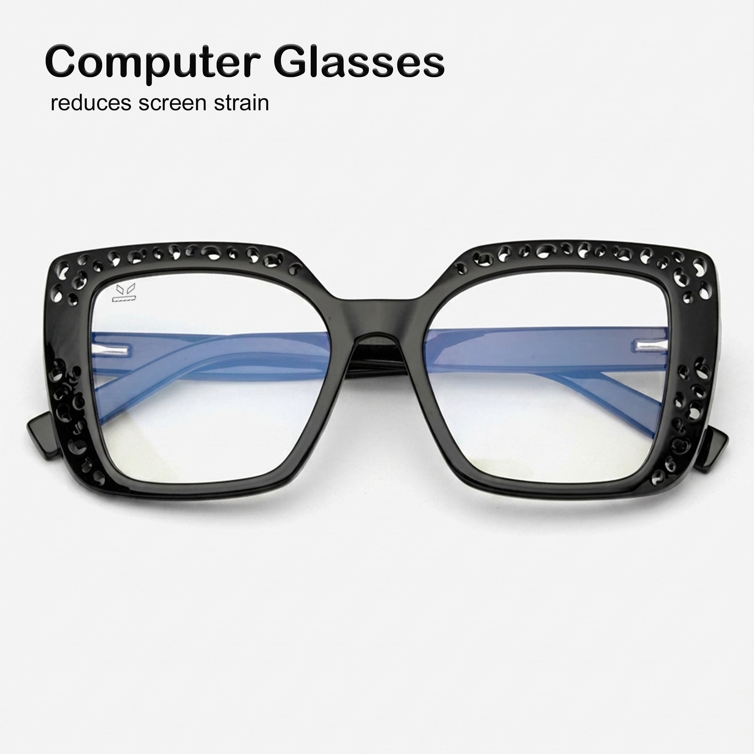 PERKEY Square Full Rim Computer Glasses for Women - OPTL0020-C1