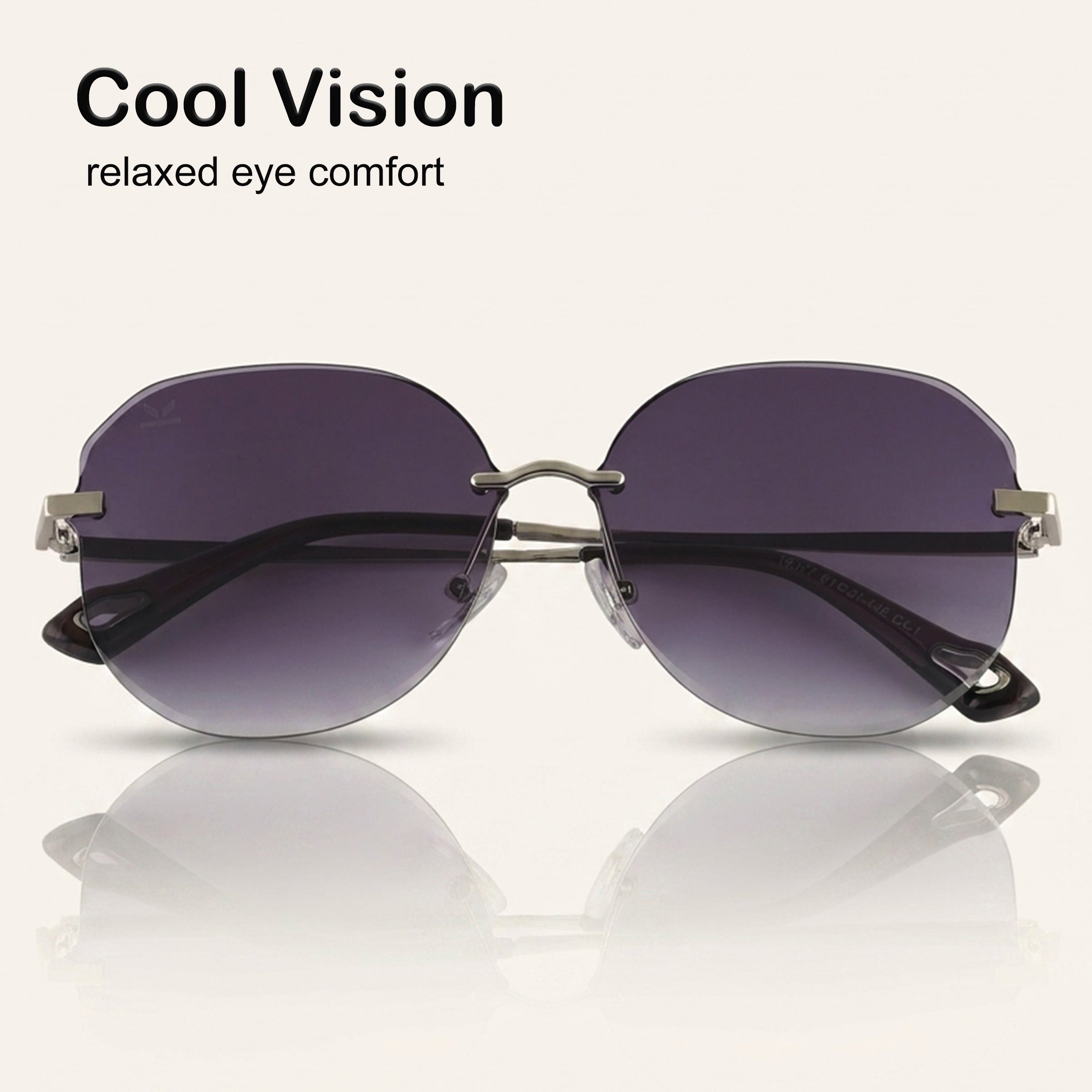 PERKEY UV Protected Stylish Rimless Sunglasses For Women - PRKY0015-C1