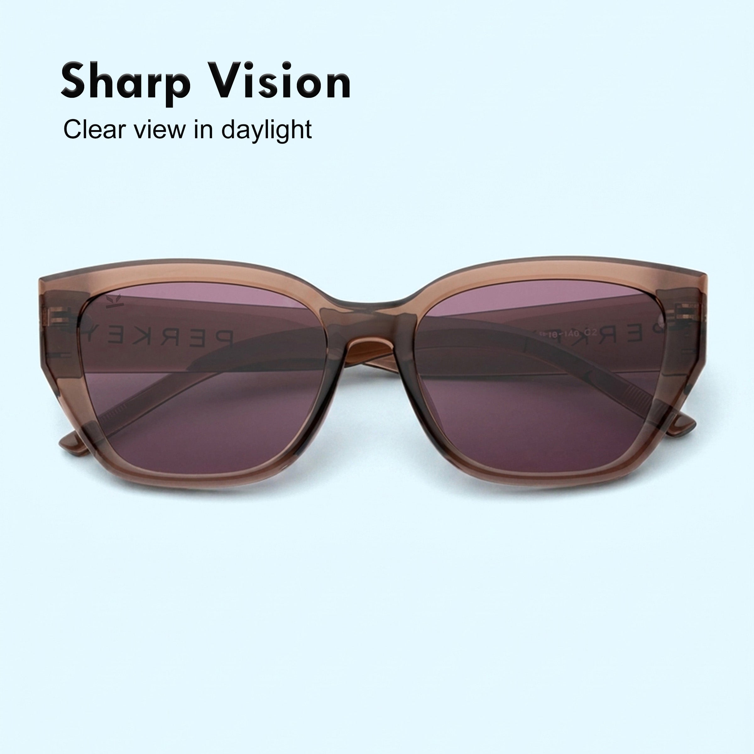 PERKEY UV Protection Retro Square Brown Sunglasses for Men & Women – PRKY0023-C2