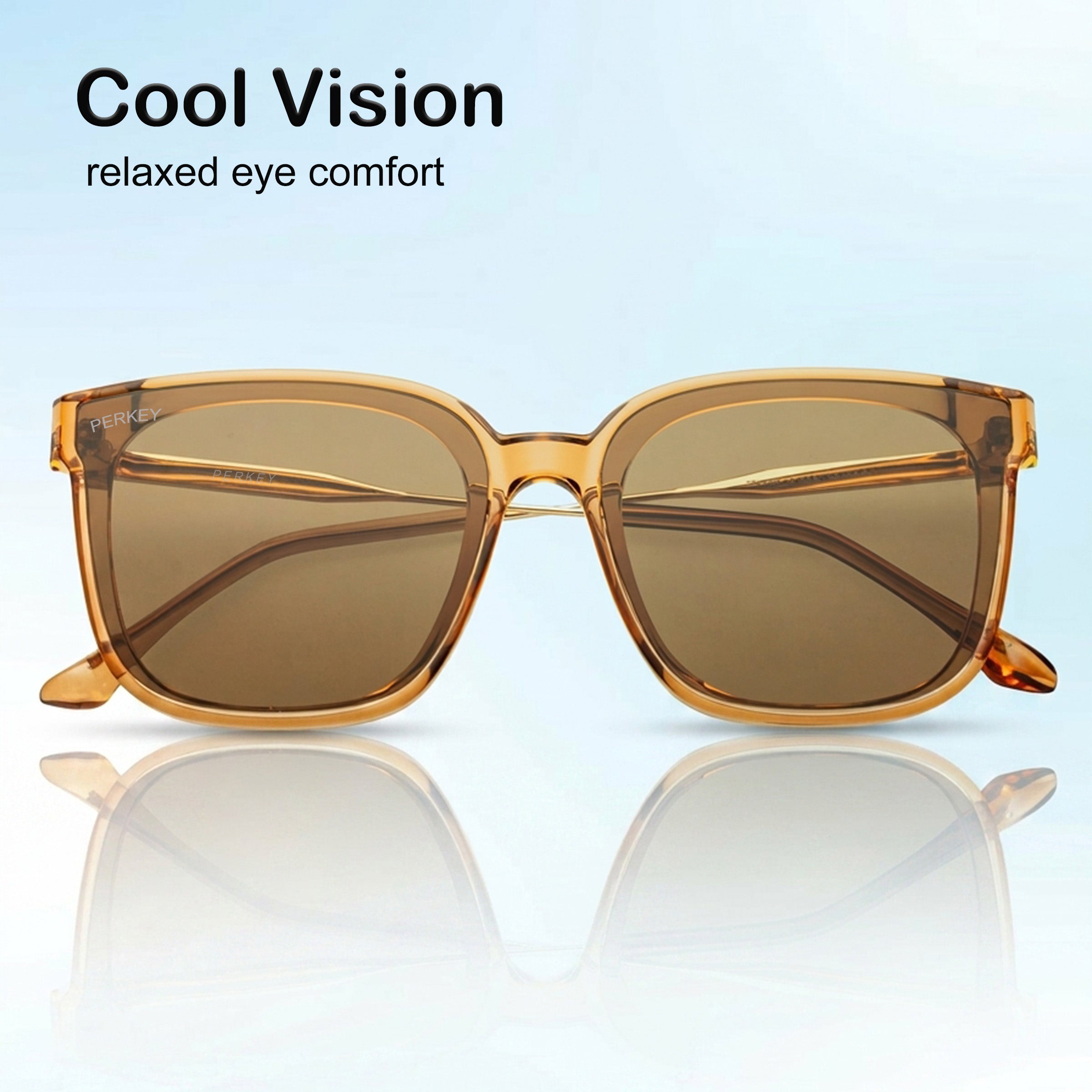 PERKEY Square-Oversized Stylish Sunglasses Men Women - PRKY0013-C4
