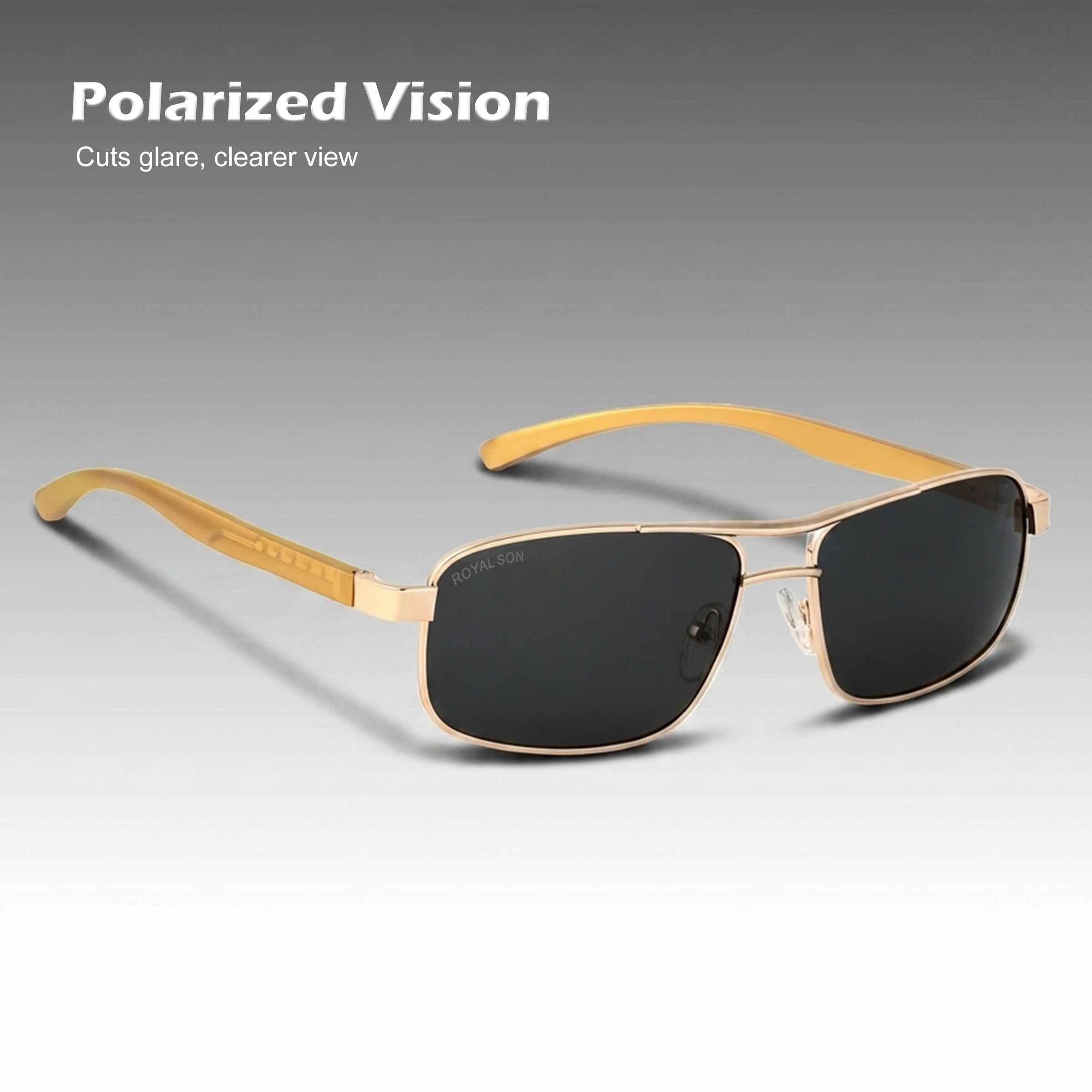 Royal Son Rectangular Polarized Men Sunglasses - CHI0085-C4