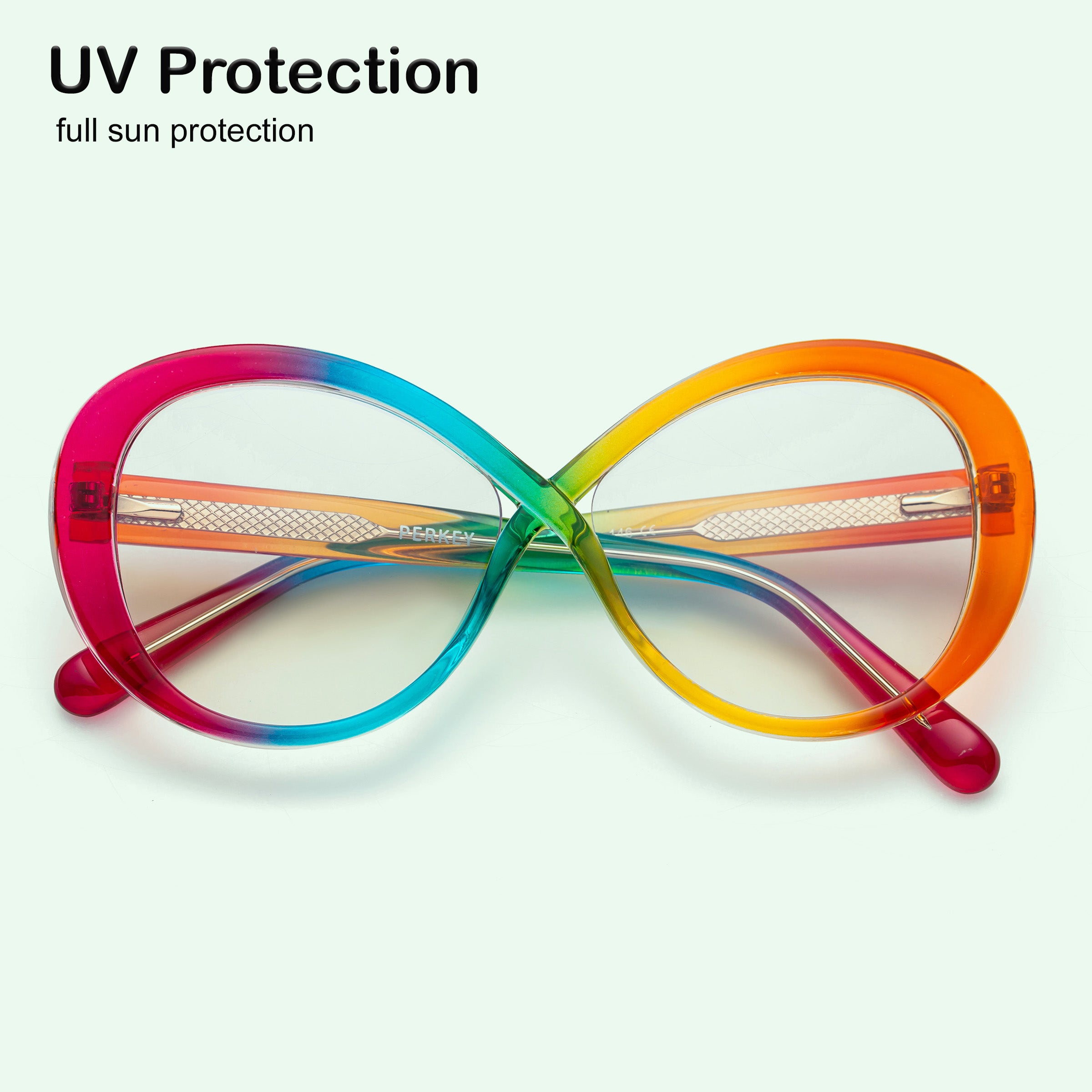 PERKEY Full Rim Oval-Oversized Computer Glasses For Eye Protection Spectacles Frames Men Women - OPTL0013-C4