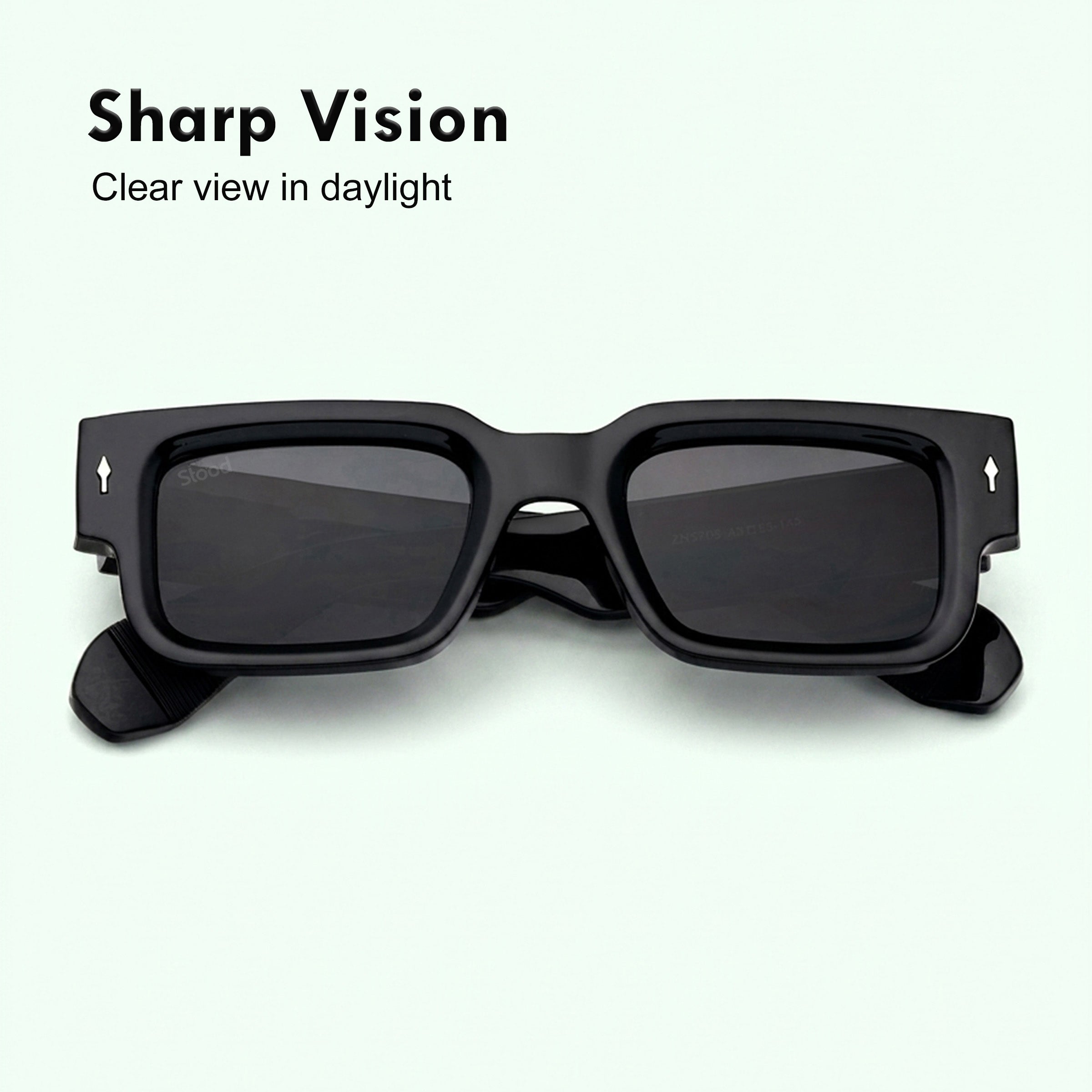 Stood Narrow Square Black UV Protection Sunglasses For Men & Women Stylish – SG-STD0014-C1