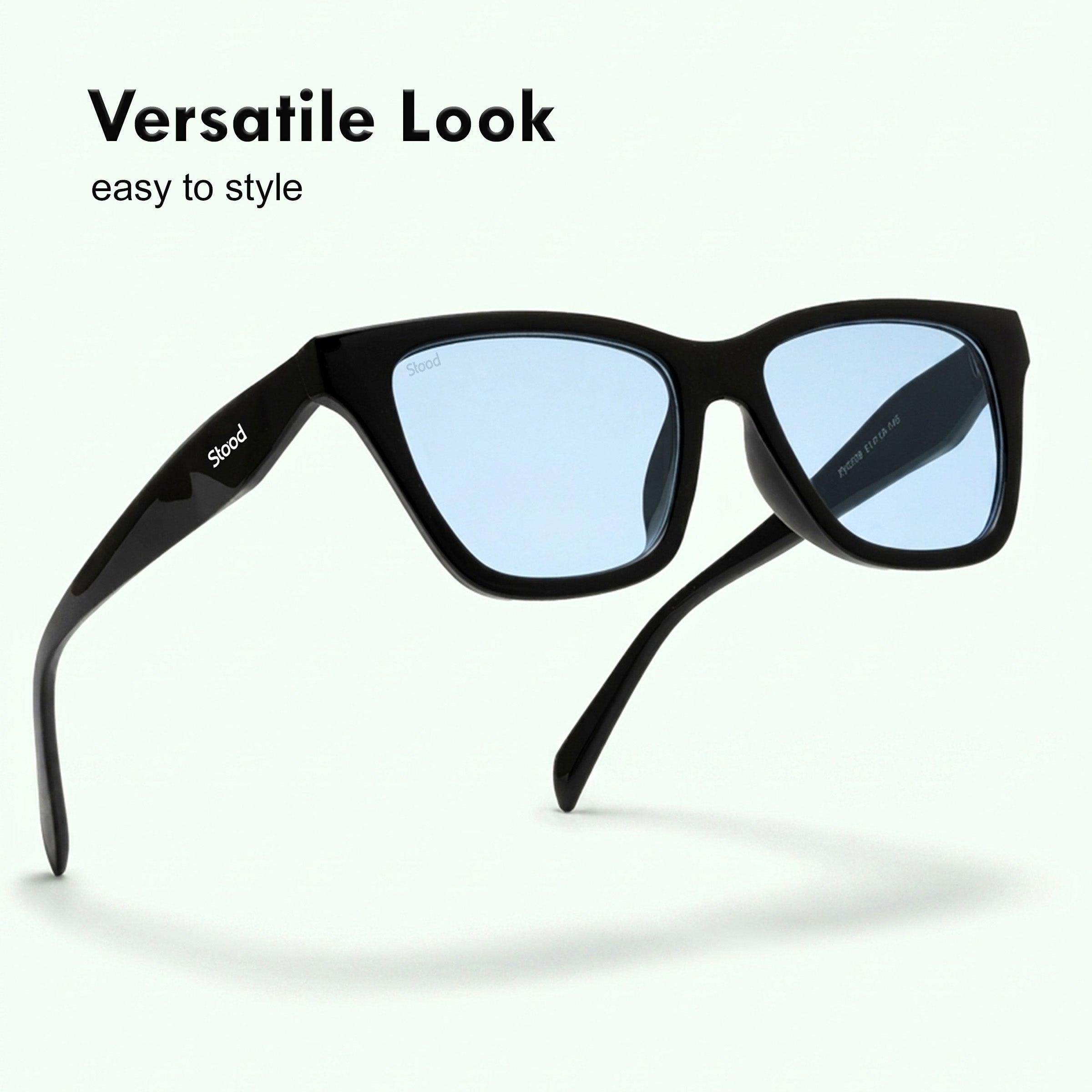 Stood Blue Square UV Protected Sunglasses For Men & Women - SG-STD0033-C3