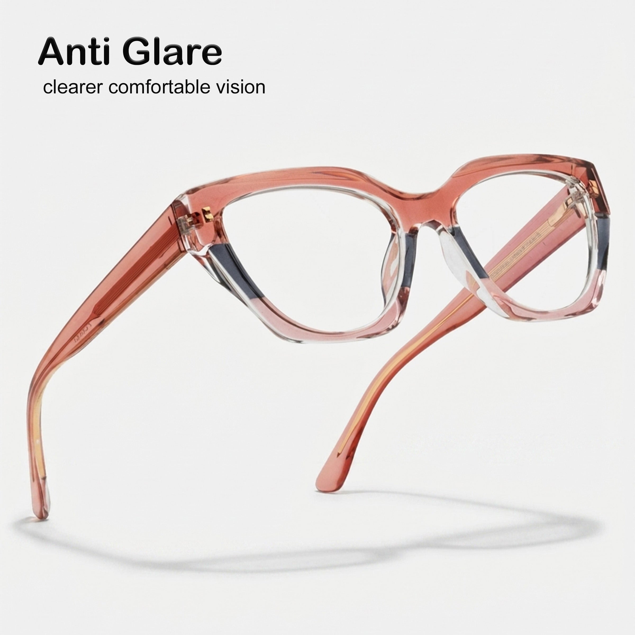 PERKEY Full Rim Cat Eye Blue Light Cut & Antiglare Computer Eyeglasses For Women - OPTL0017-C2