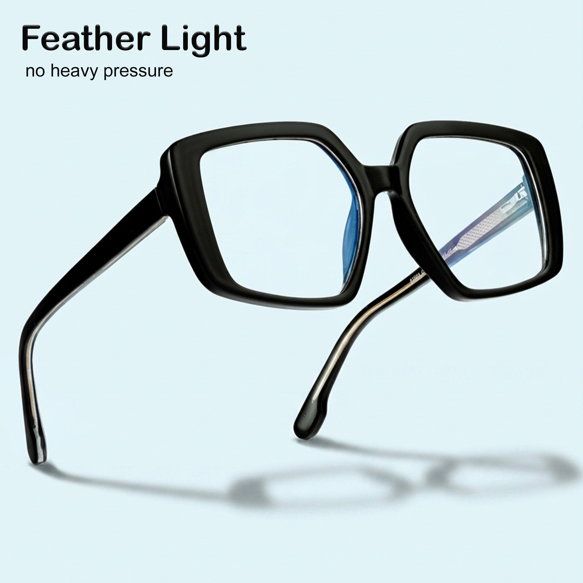 PERKEY Full Rim Square-Oversized Computer Glasses For Eye Protection Spectacles Frames Men Women - OPTL007-C1