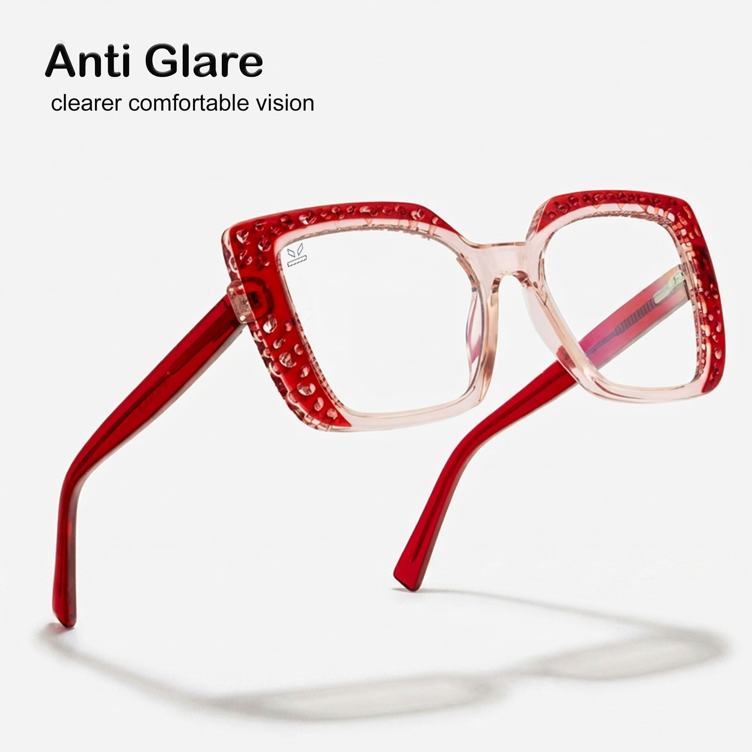 PERKEY Square Full Rim Computer Glasses for Women - OPTL0020-C3