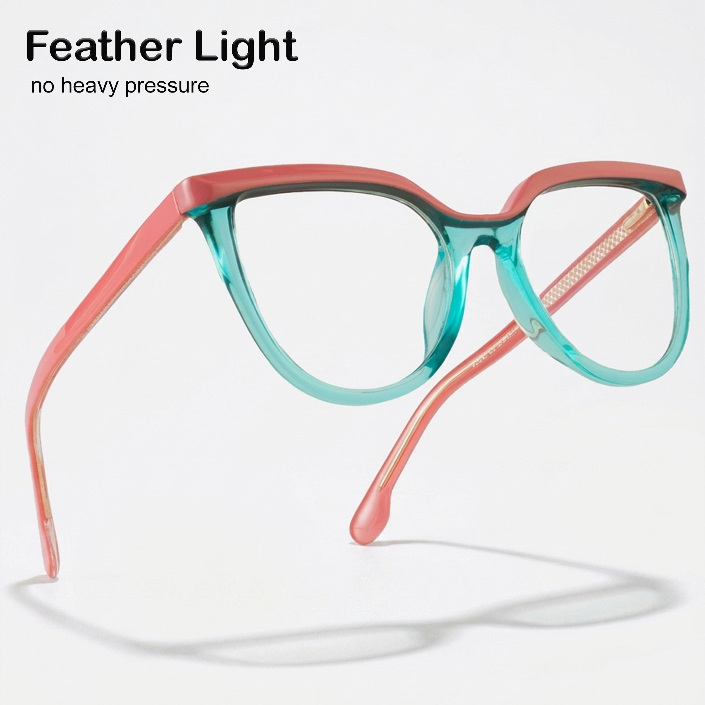 PERKEY Full Rim Oversized-Cat Eye Blue Light Blocking glasses Spectacles Frames Women - OPTL006-C3