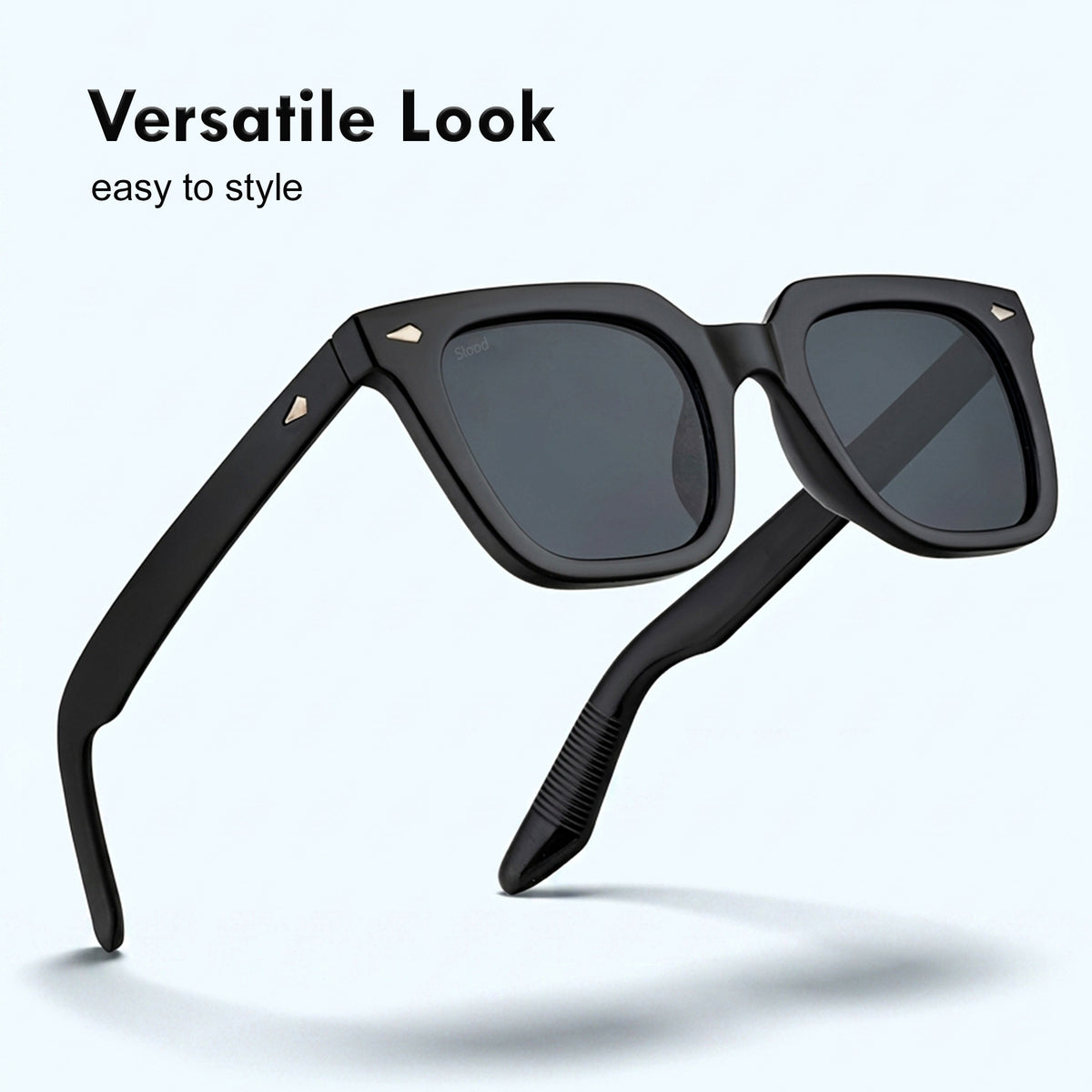 Stood Retro Square Black UV Protection Sunglasses For Men & Women Stylish – SG-STD0013-C1