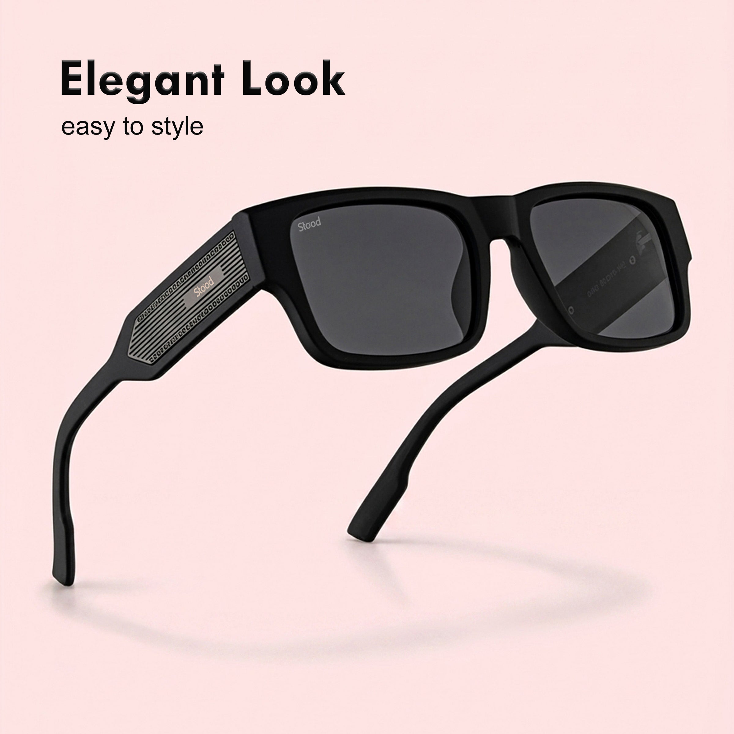 Stood Square Black Polarized UV Protection Sunglasses For Men & Women Stylish – SG-STD0029-C1