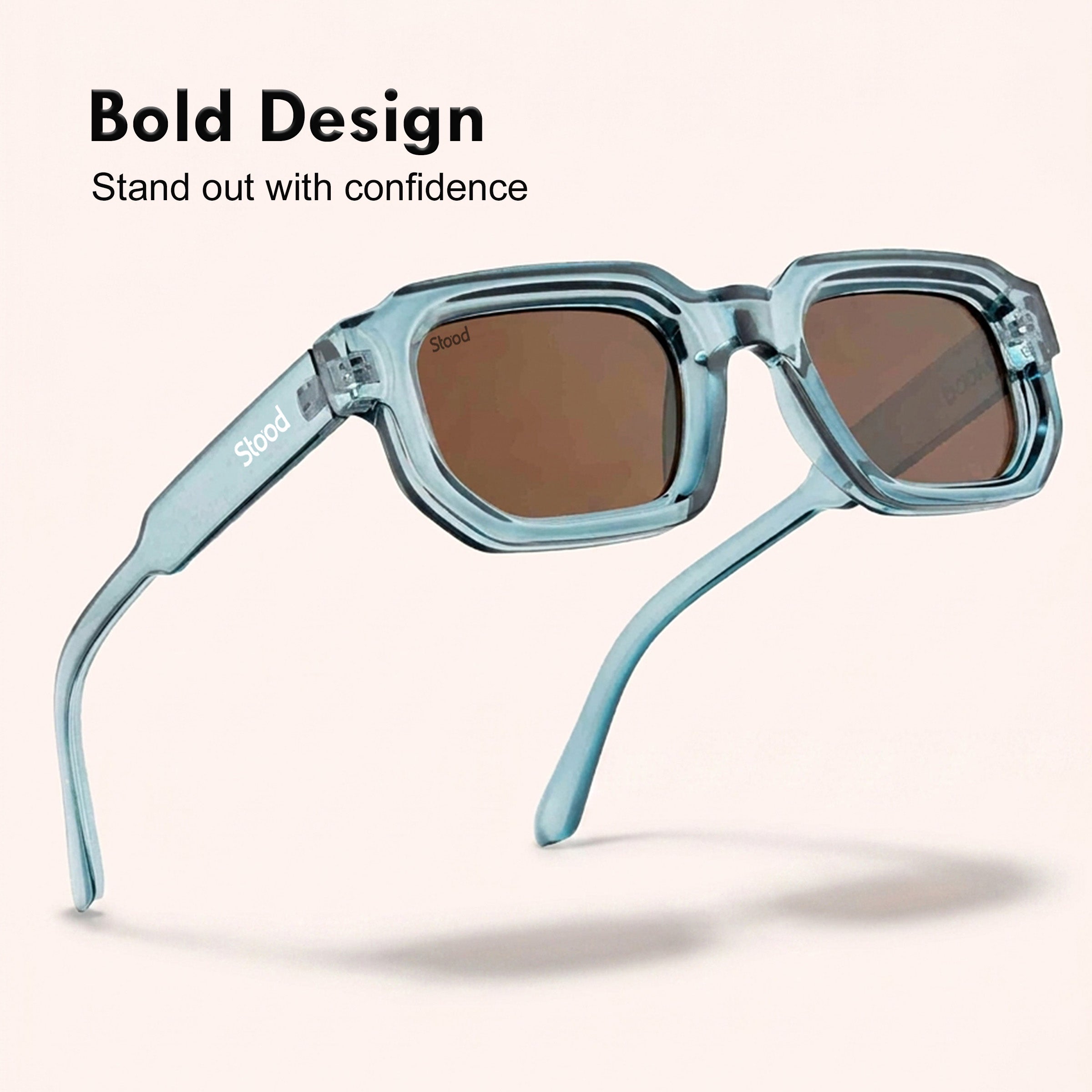 Stood Retro Square Brown UV Protection Goggles For Men & Women Sunglasses – SG-STD0025-C3