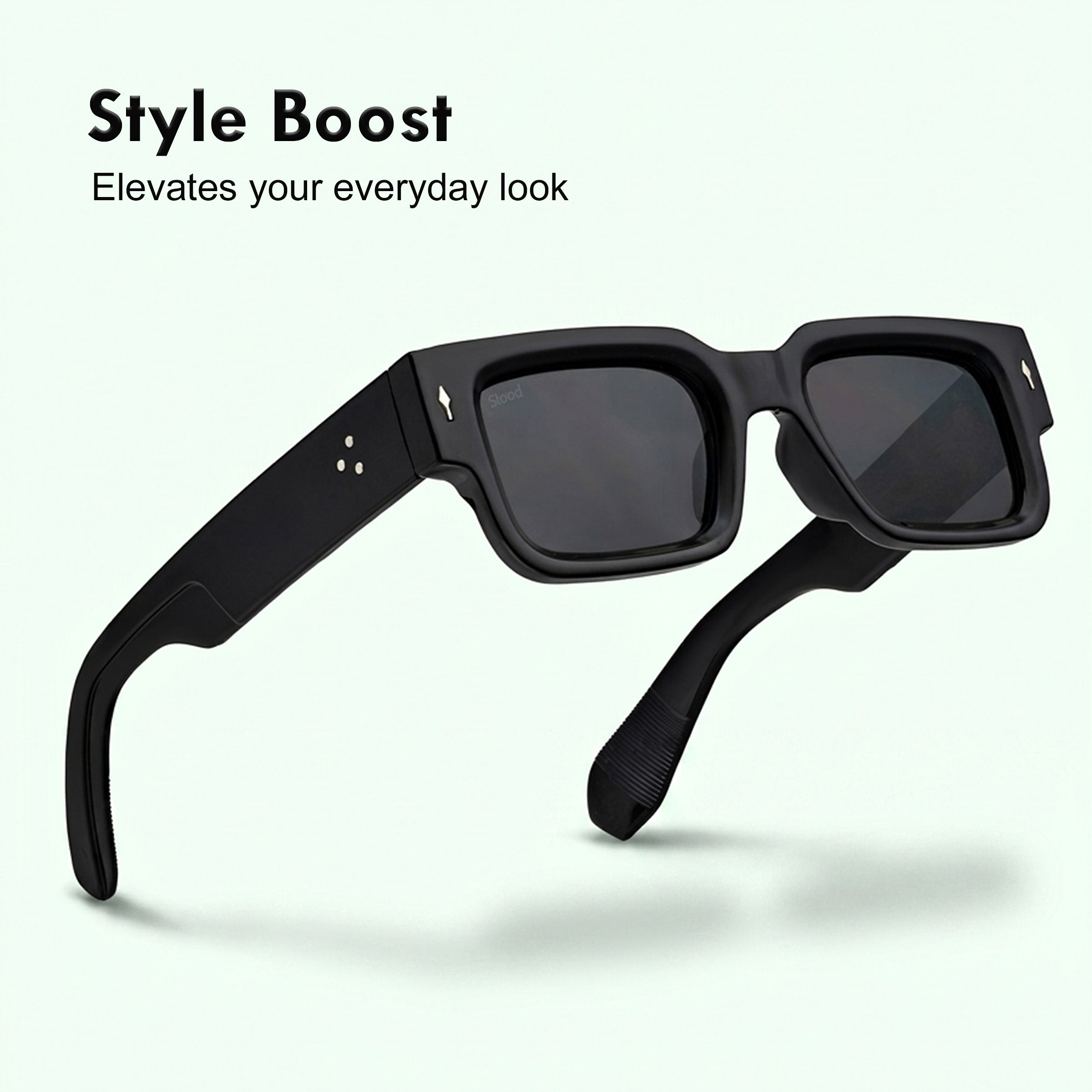 Stood Narrow Square Black UV Protection Sunglasses For Men & Women Stylish – SG-STD0014-C1