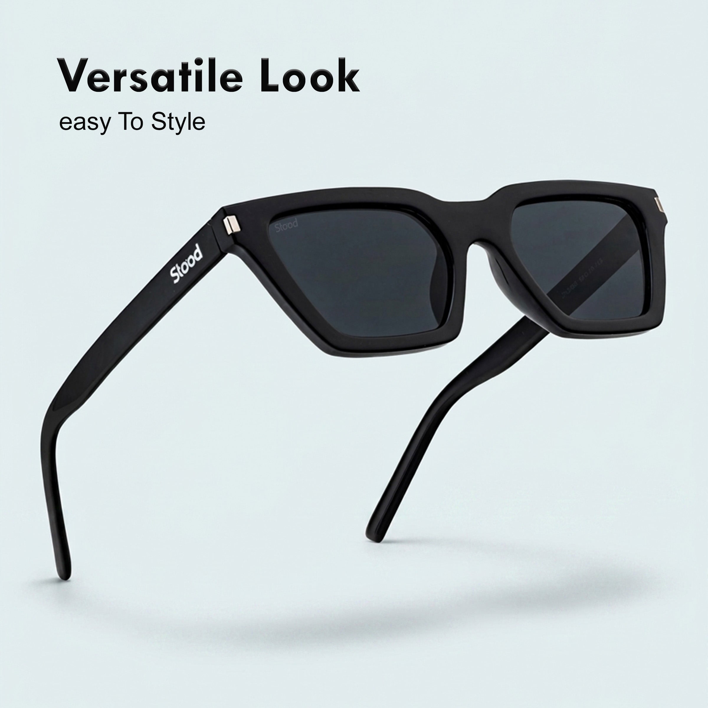 Stood Cat Eye Square Black UV Protection Sunglasses For Men & Women Stylish – SG-STD0012-C1