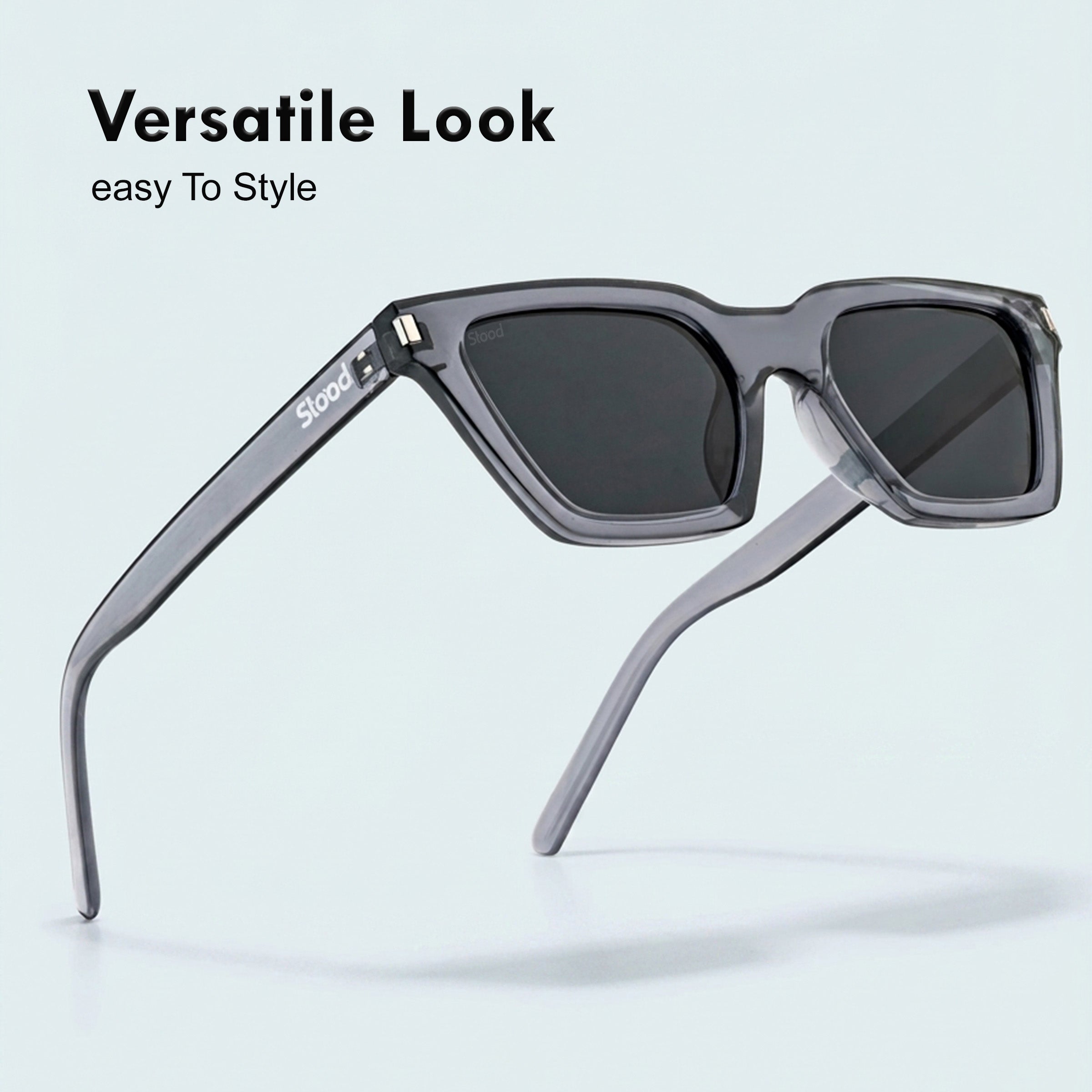 Stood Cat Eye Square Black UV Protection Chashma For Men & Women New Style – SG-STD0012-C2