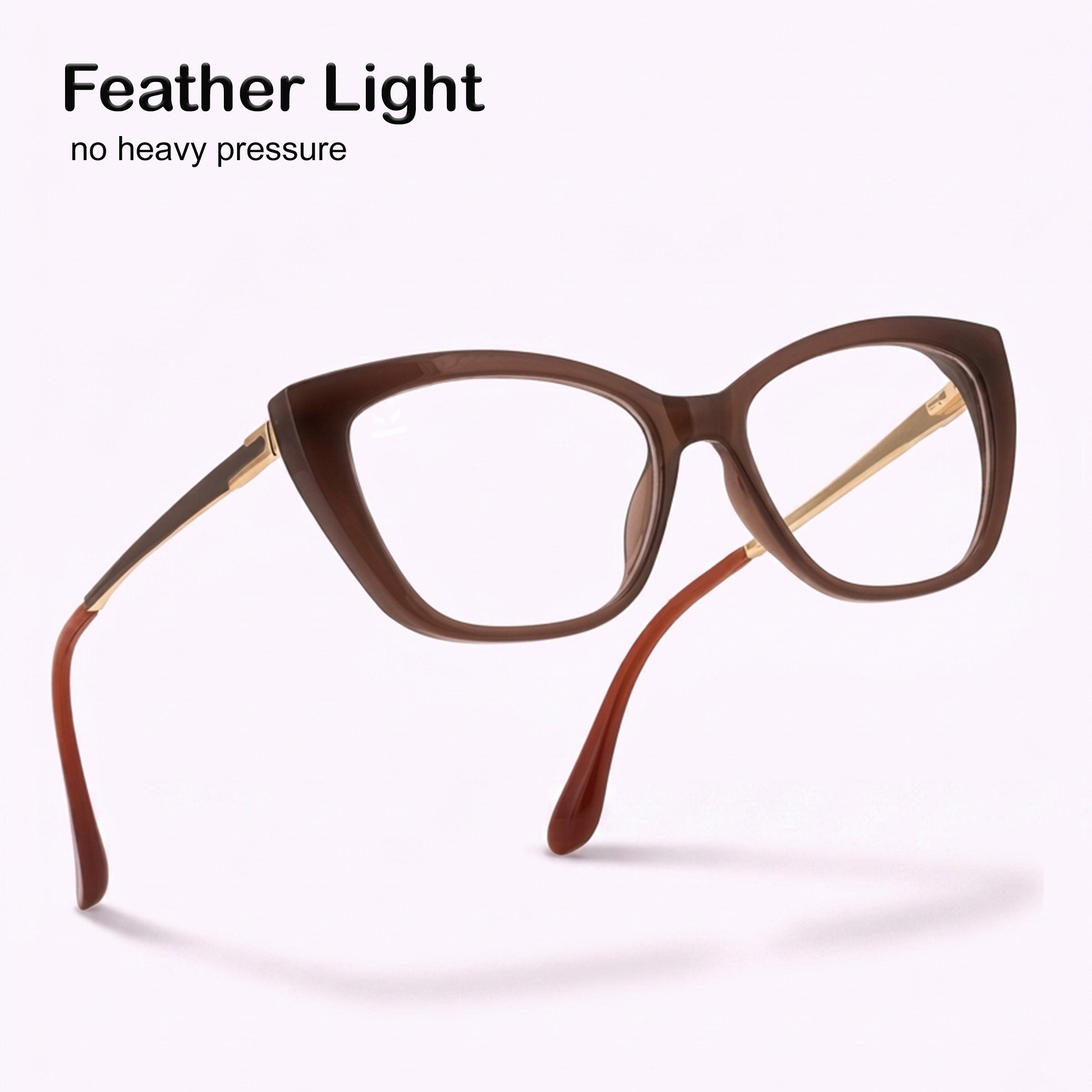 PERKEY Full Rim Soft Cat Eye Glossy Purple Eyeglass Frame For Women - OPTL0024-C3