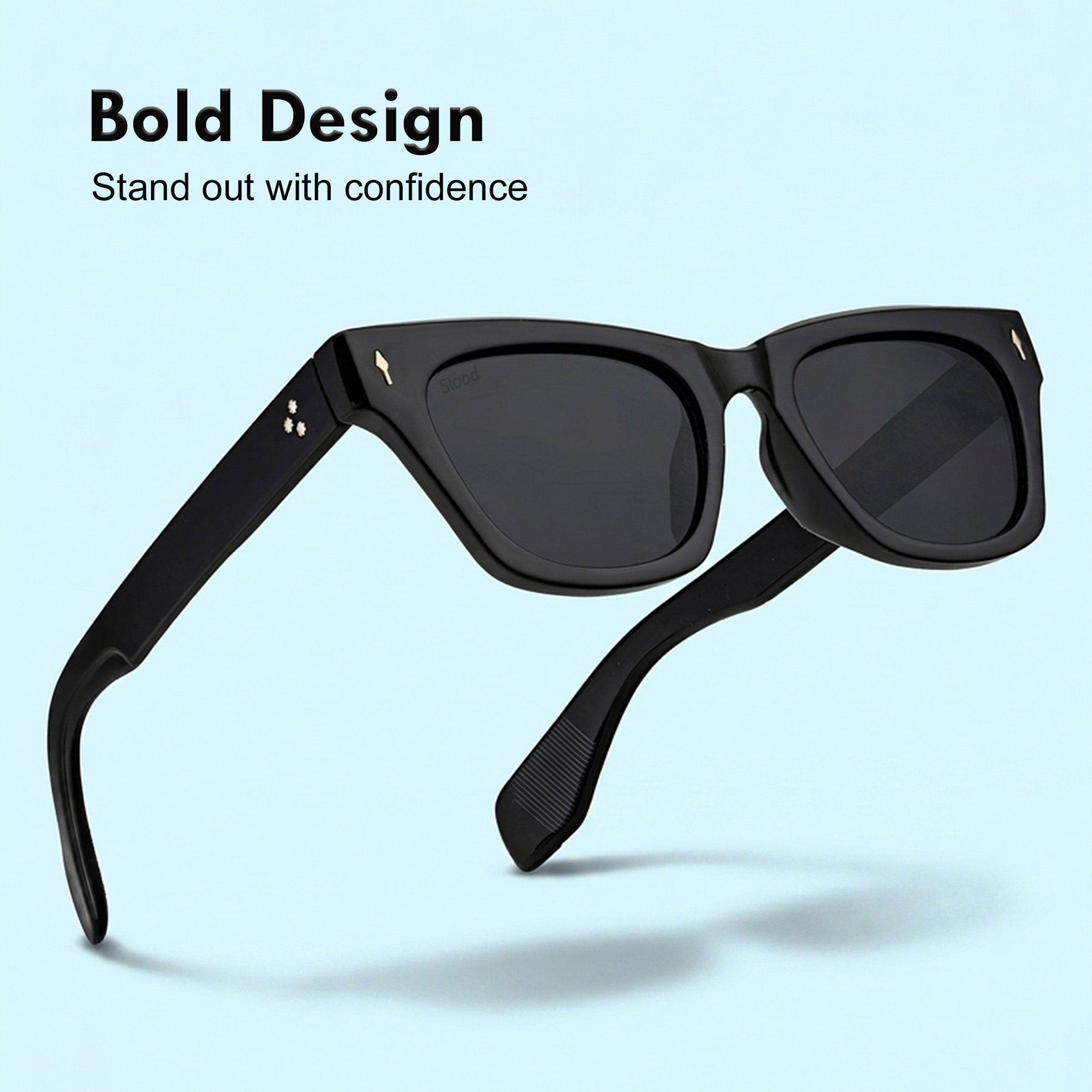Stood Cat Eye Square Black UV Protection Sunglasses For Men & Women Stylish – SG-STD0027-C1