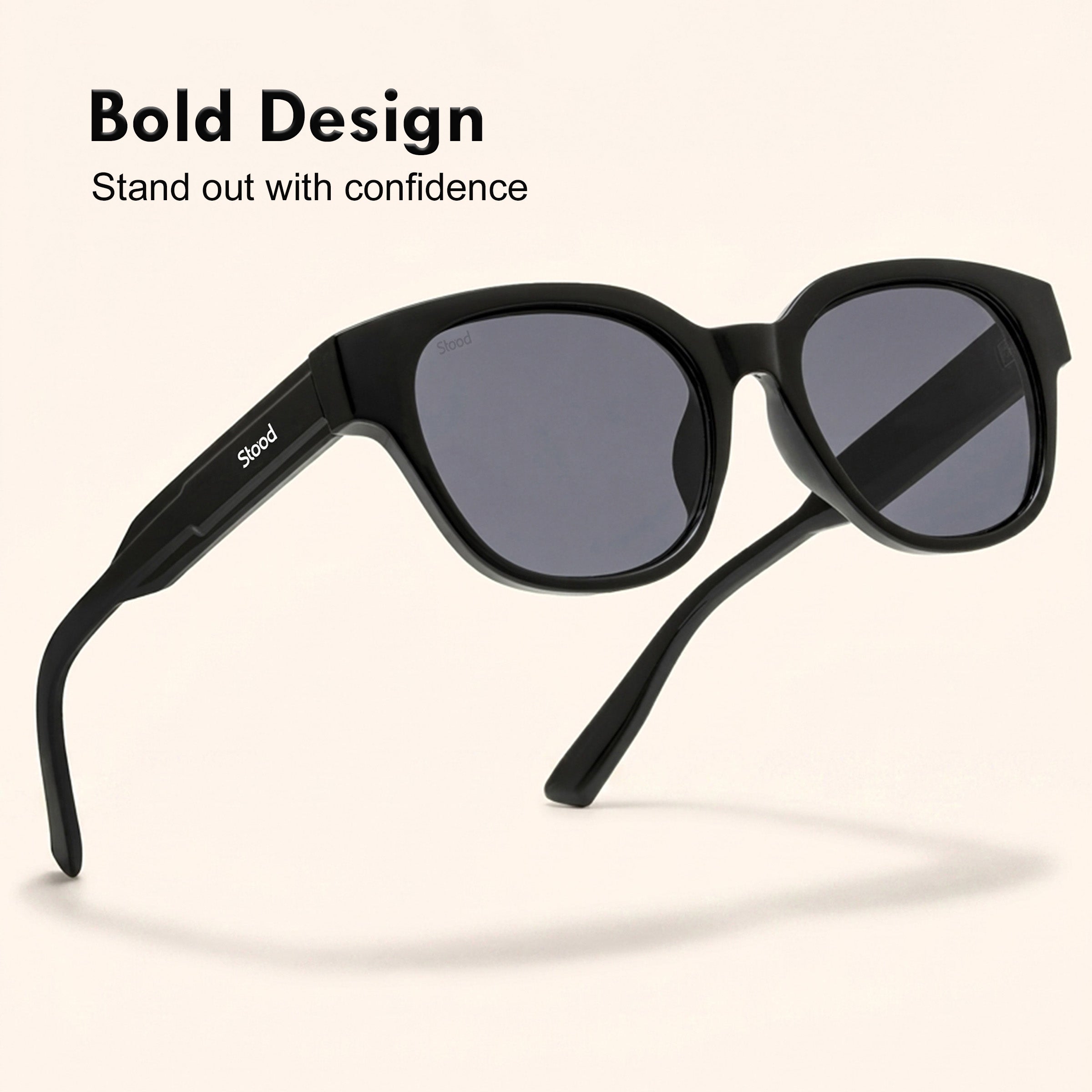 Stood Square UV Protected Black Sunglasses For Men & Women - SG-STD0034-C1