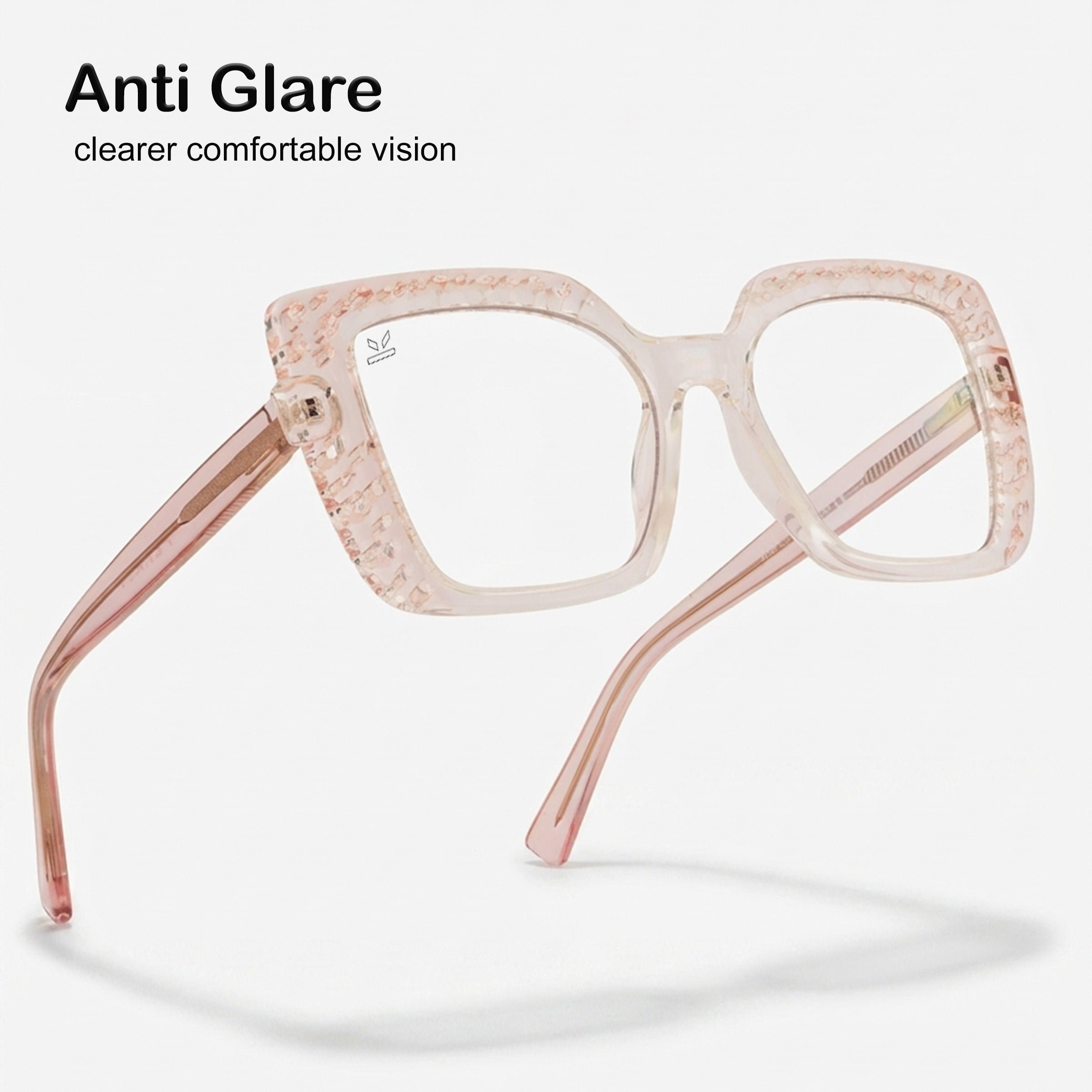 PERKEY Square Full Rim Anti Glare Specs for Women - OPTL0020-C4