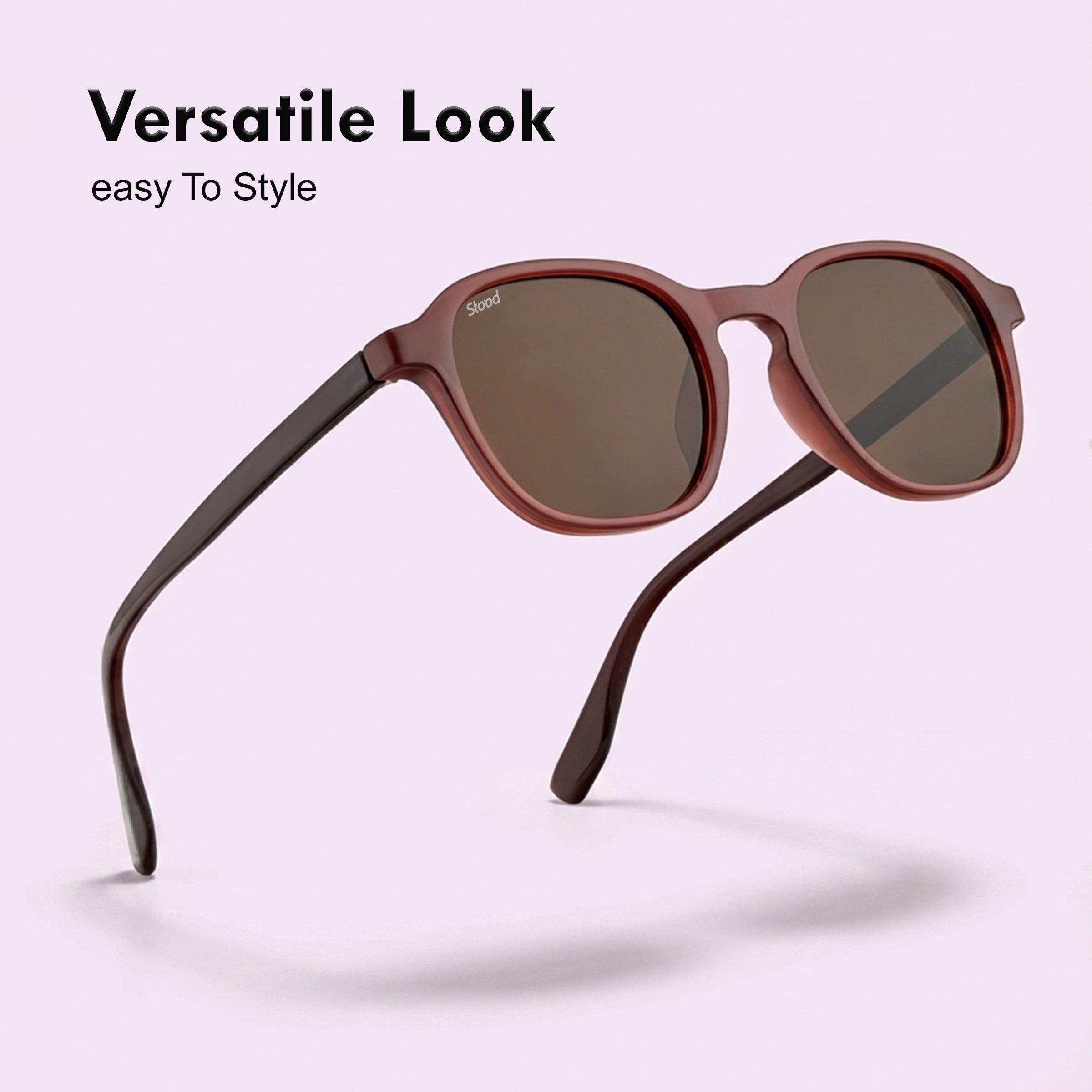 Stood Retro Square Brown UV Protection Chashma For Men & Women New Style – SG-STD0011-C2