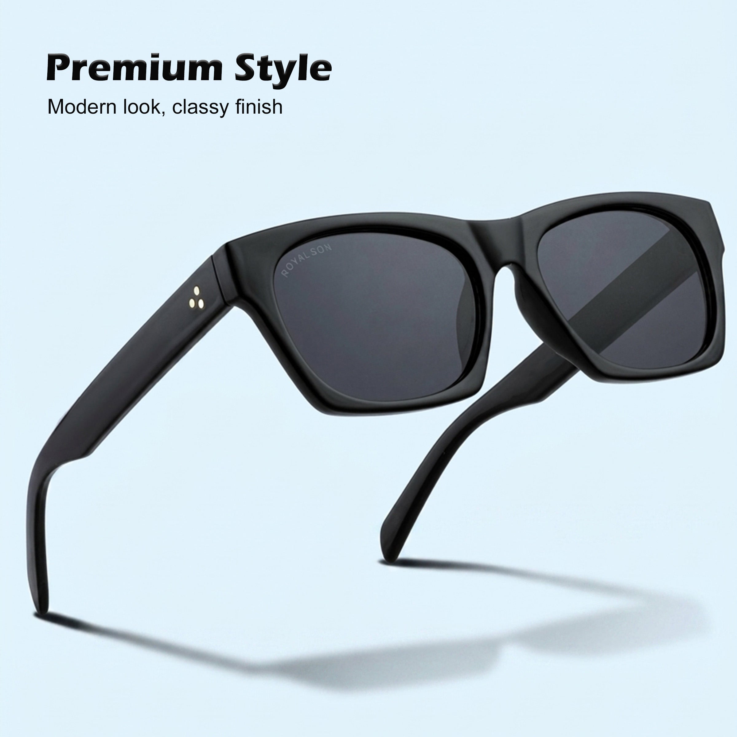 Royal Son Oversized Black UV Protection Coolers Sunglasses Men Women - CHI00167-C1