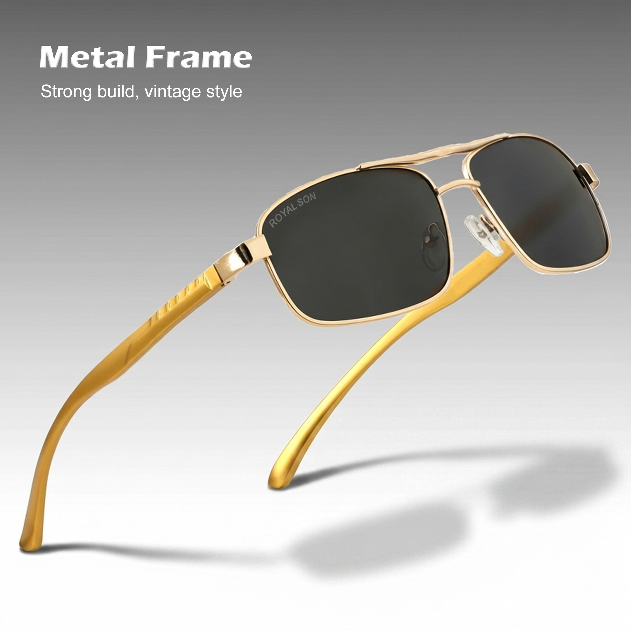 Royal Son Rectangular Polarized Men Sunglasses - CHI0085-C4