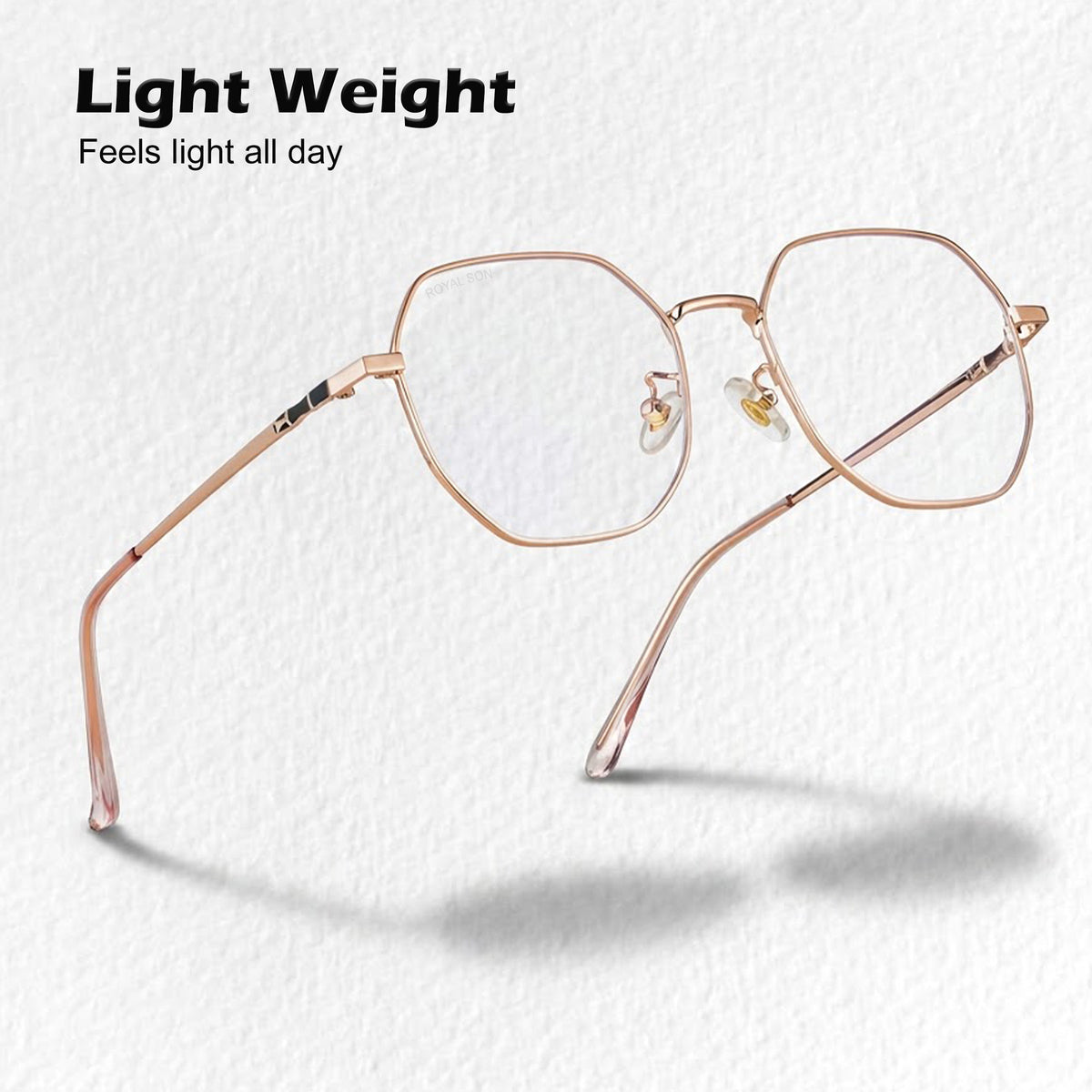 Royal Son Hexagonal Blue Ray Cut Men Women Eye Glasses - SF0019-C5