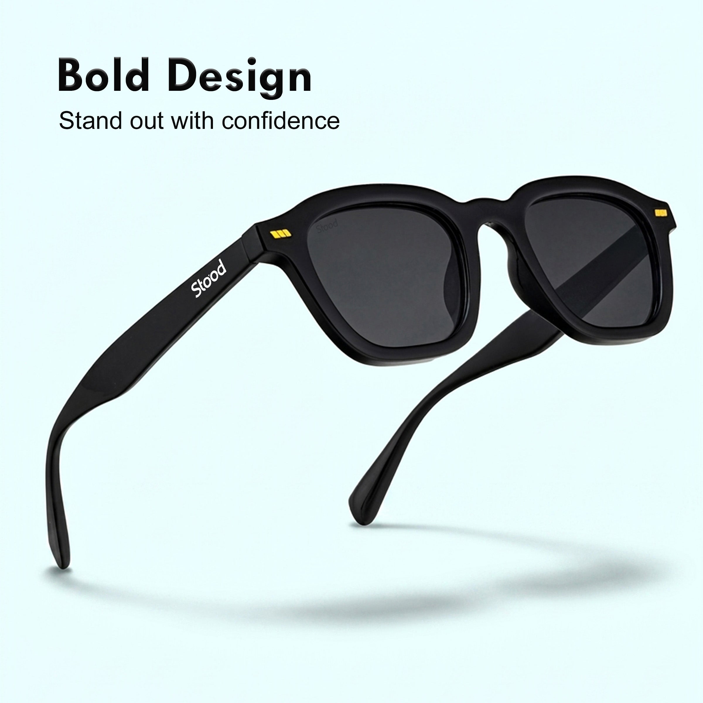 Stood Square Black UV Protection Sunglasses For Men & Women Stylish – SG-STD0016-C1