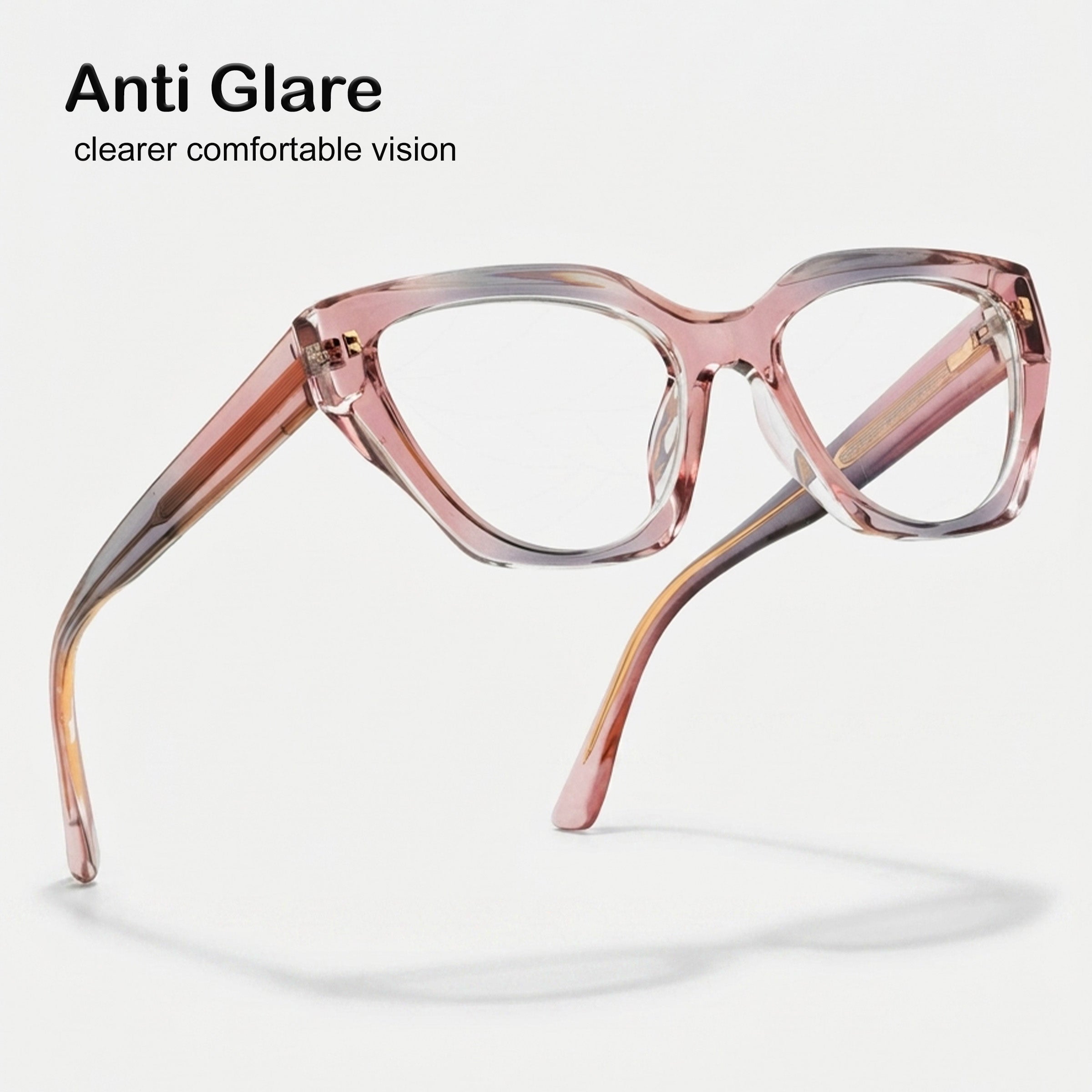 PERKEY Full Rim Cat Eye Blue Light Cut & Antiglare Computer Eyeglasses For Women - OPTL0017-C3