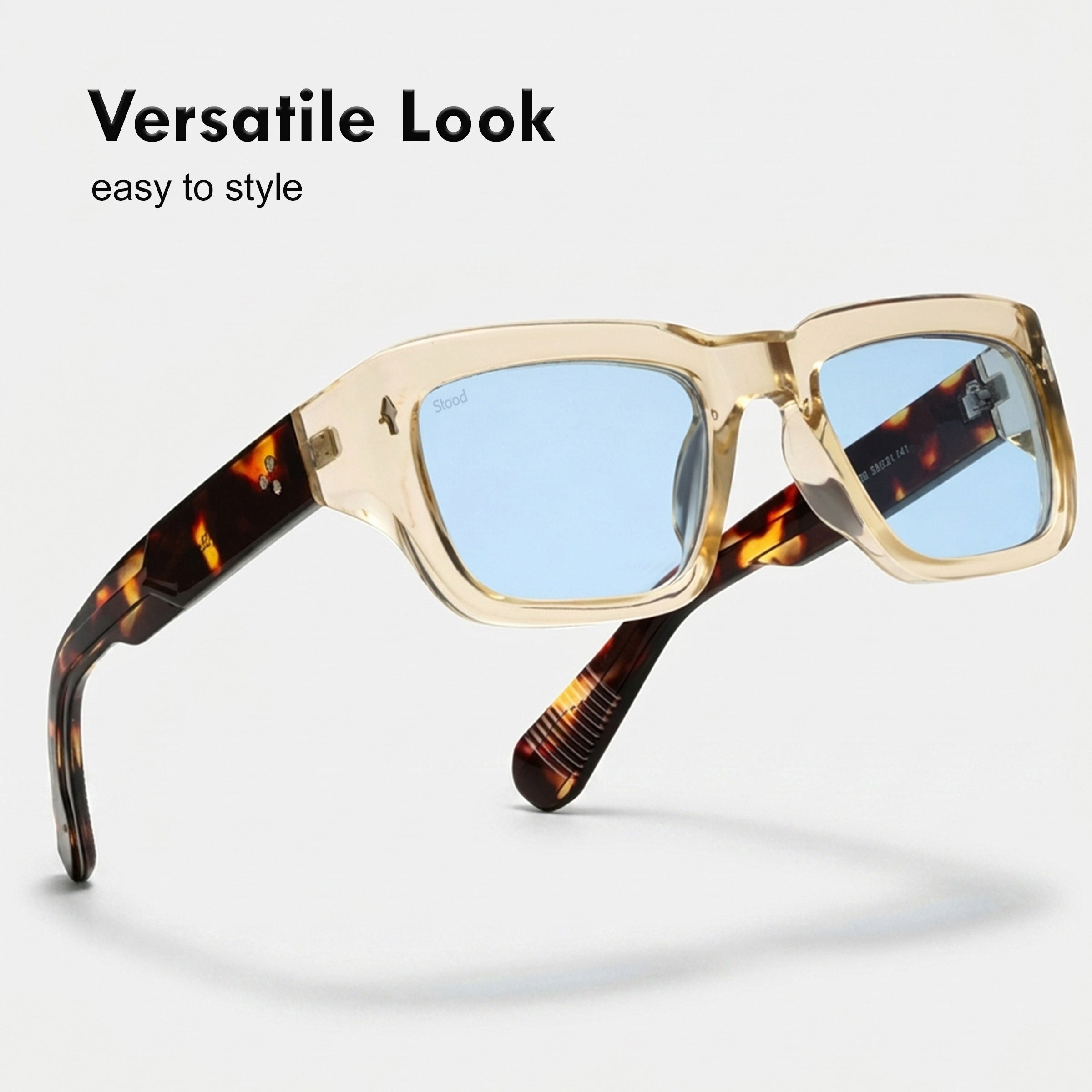Stood Rectangle UV Protected Brown Sunglasses For Men & Women - SG-STD0037-C2