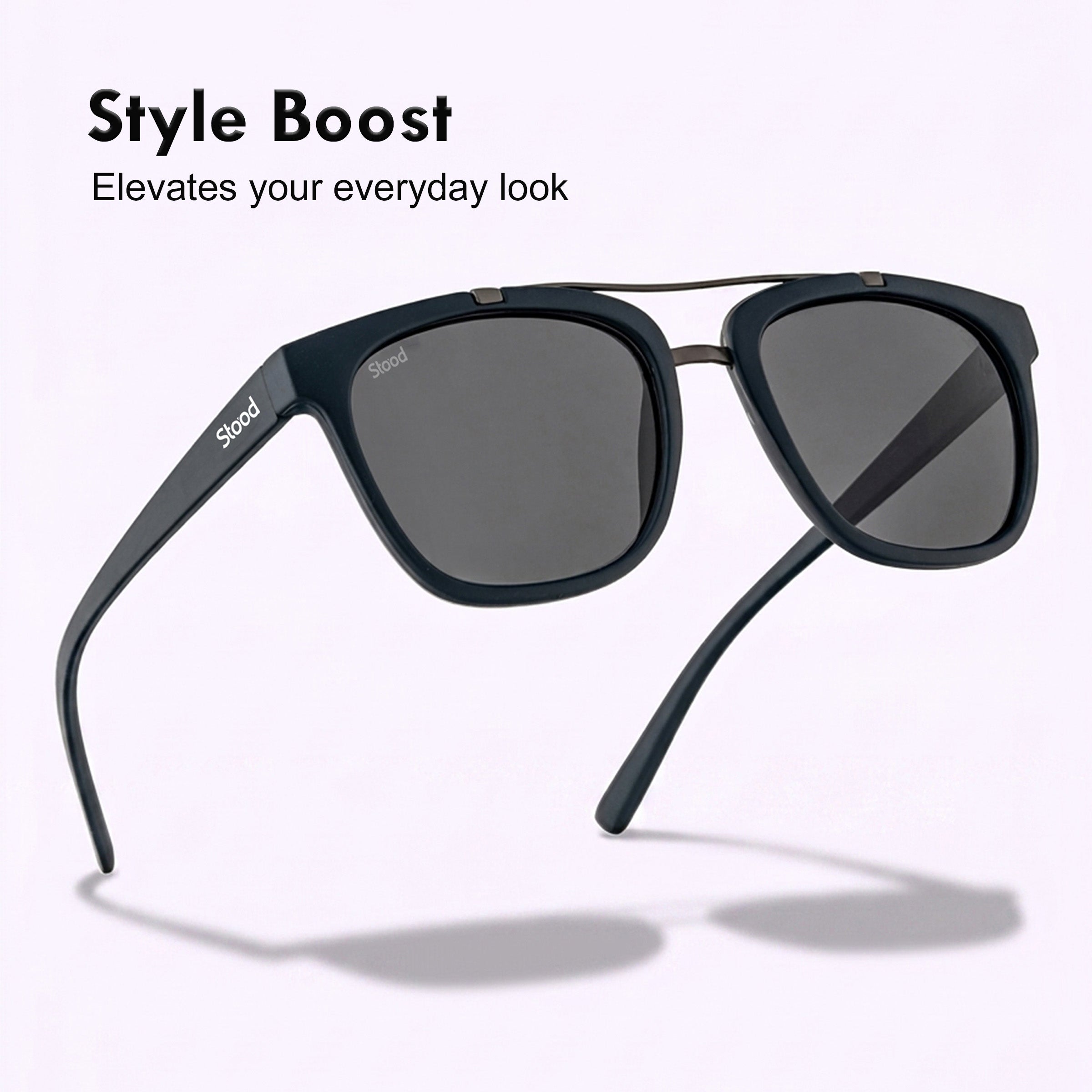 Stood Retro Square Black UV Protection Goggles For Men & Women Sunglasses – SG-STD0021-C3