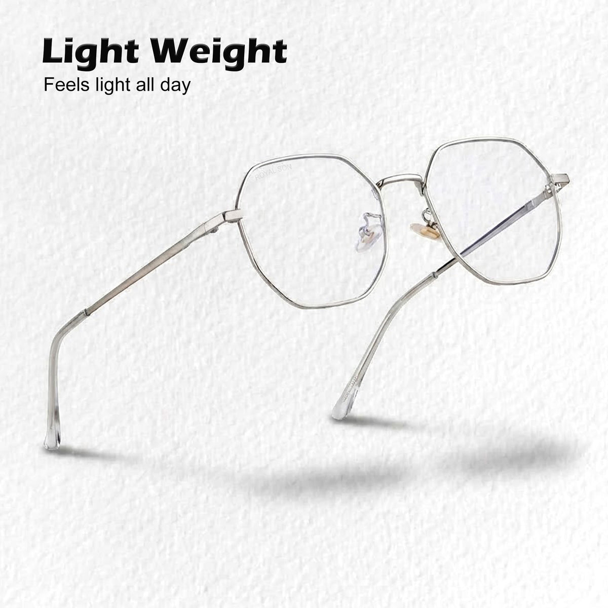 Royal Son Hexagonal Blue Ray Cut Men Women Eye Glasses - SF0019-C3