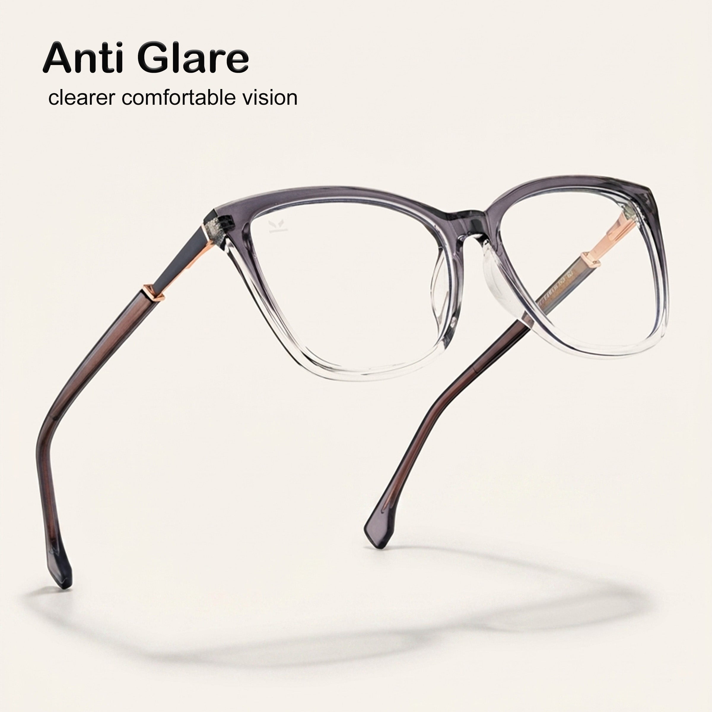 Perkey Square Cat Eye Anti Glare Spectacles Frames For Women – OPTL0028-C2