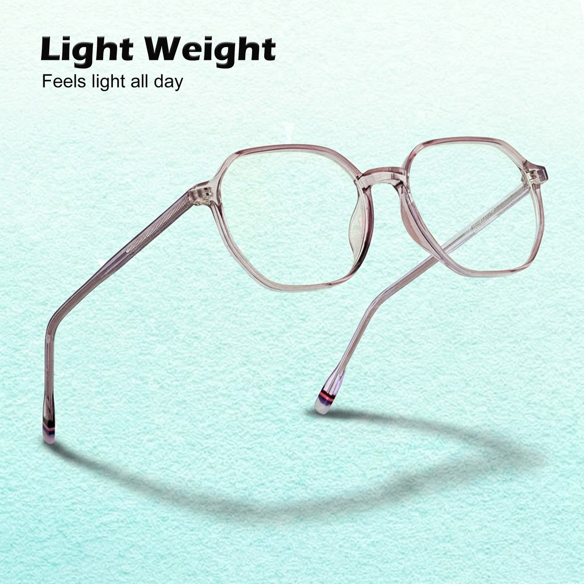 Royal Son Hexagon Blue Light Blocking Stylish White Spectacles For Men Women - SF0025-C6
