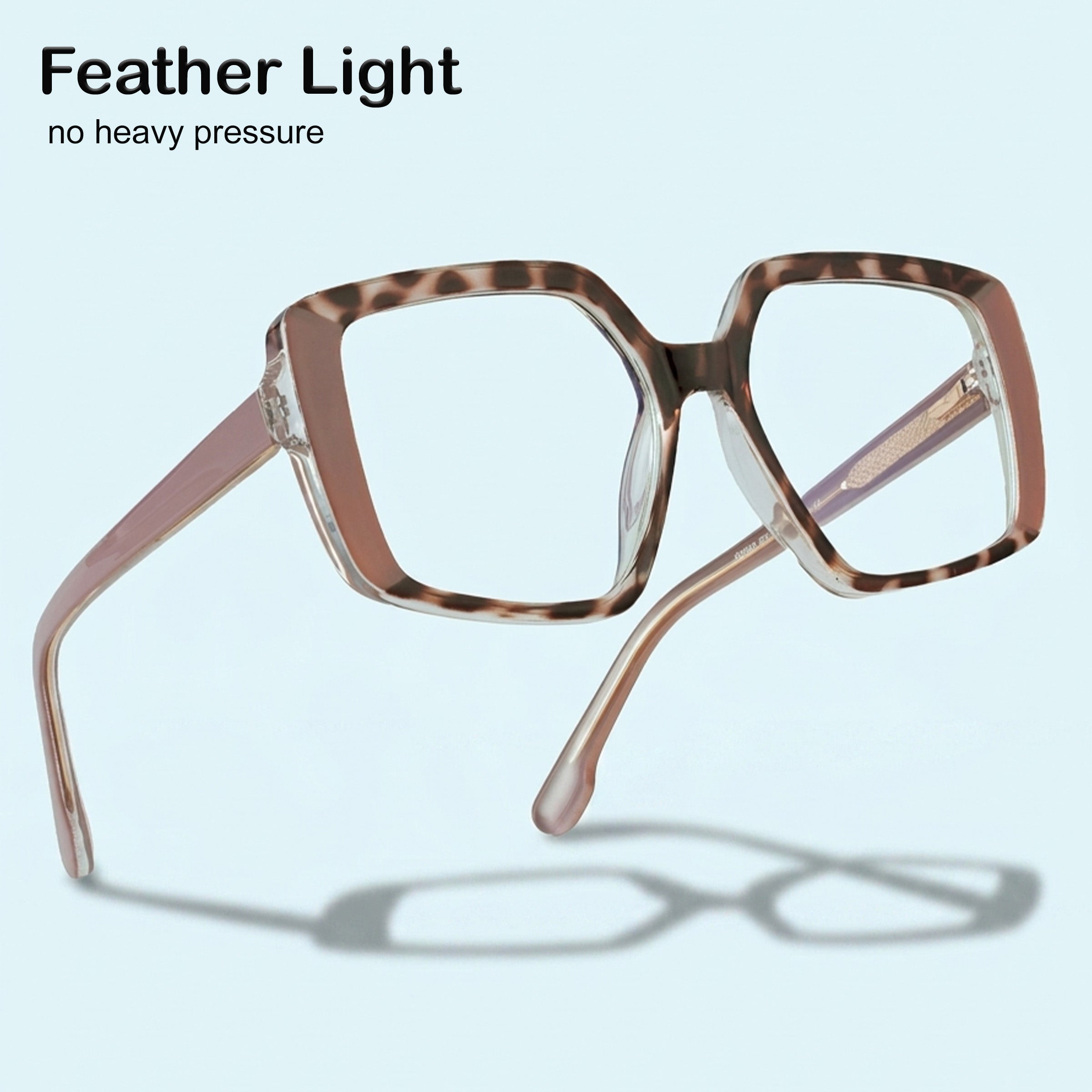 PERKEY Full Rim Square-Oversized Transparent Computer Blue Cut Spectacles Frames Men Women - OPTL007-C2