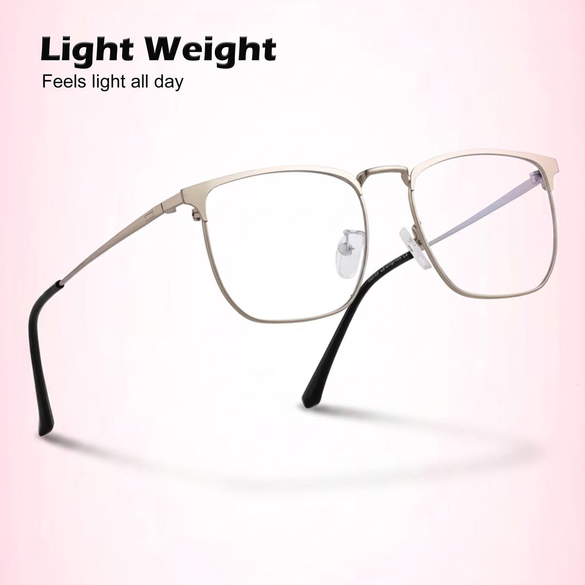 Royal Son Square Matte Silver Computer Glasses  Men Women - SF0086-C3