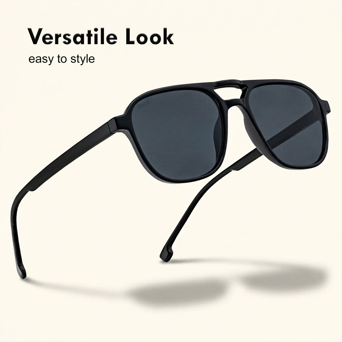 Stood Retro Square Black UV Protection Sunglasses For Men & Women Stylish – SG-STD0017-C1