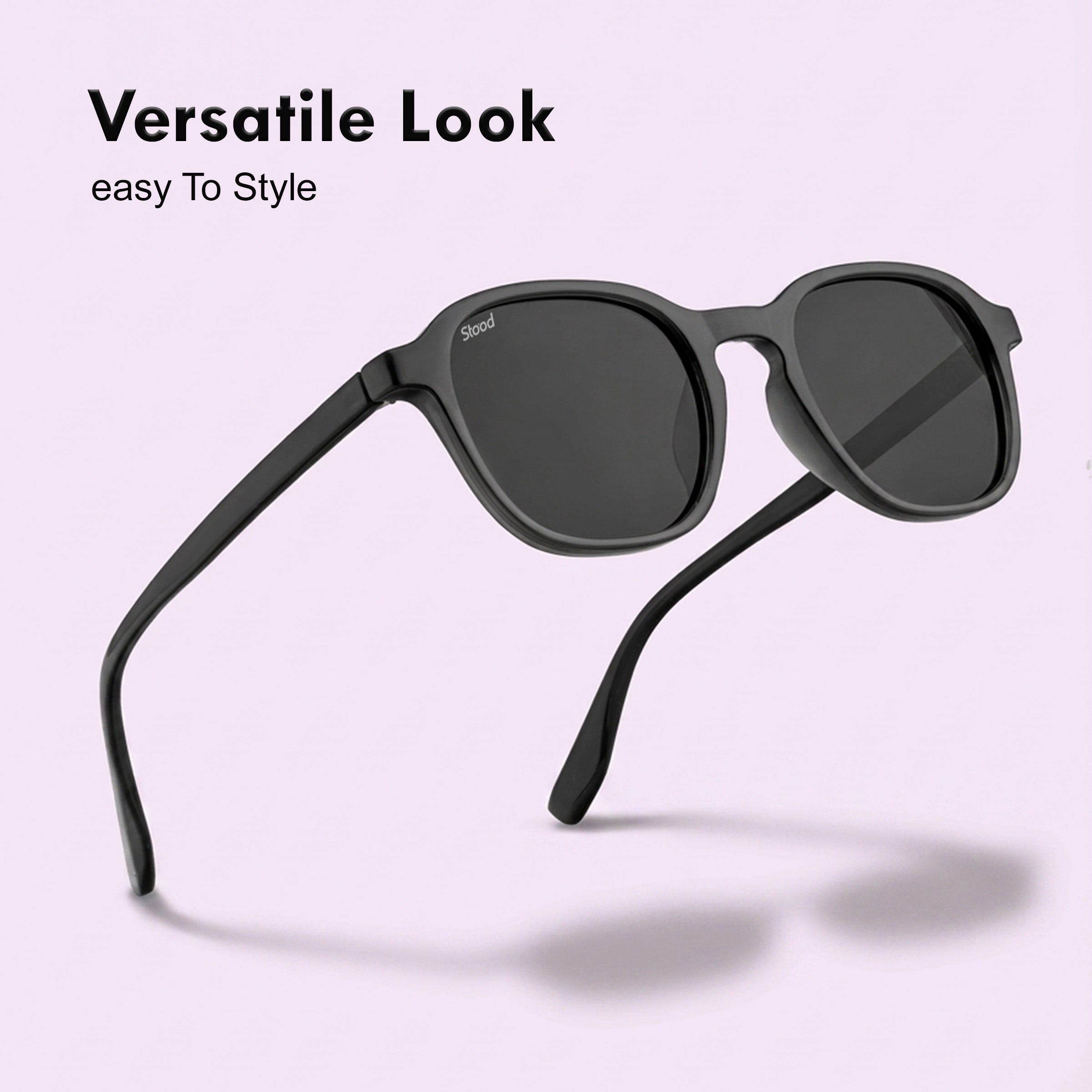 Stood Retro Square Black UV Protection Sunglasses For Men & Women Stylish – SG-STD0011-C1