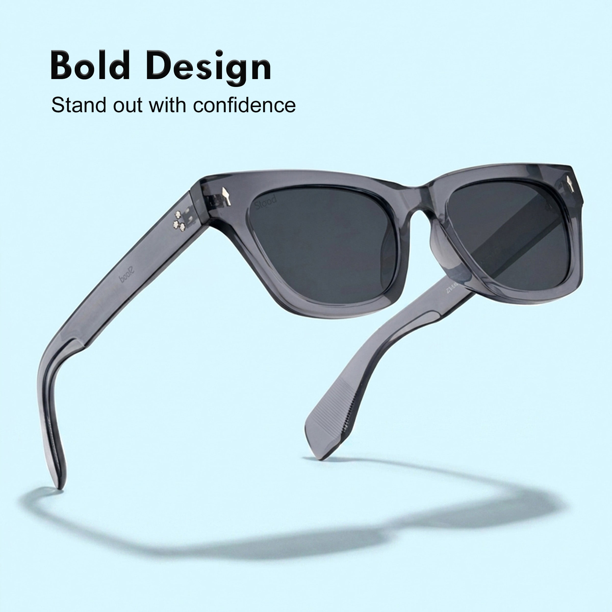 Stood Cat Eye Square Black UV Protection Chashma For Men & Women New Style – SG-STD0027-C2