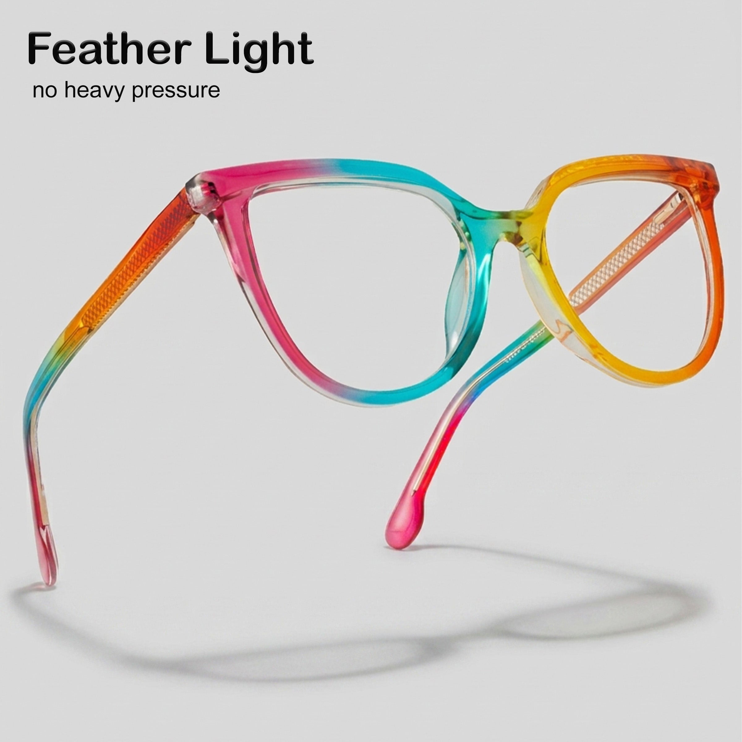 PERKEY Full Rim Oversized-Cat Eye Transparent Computer Glasses Frames Women - OPTL006-C2
