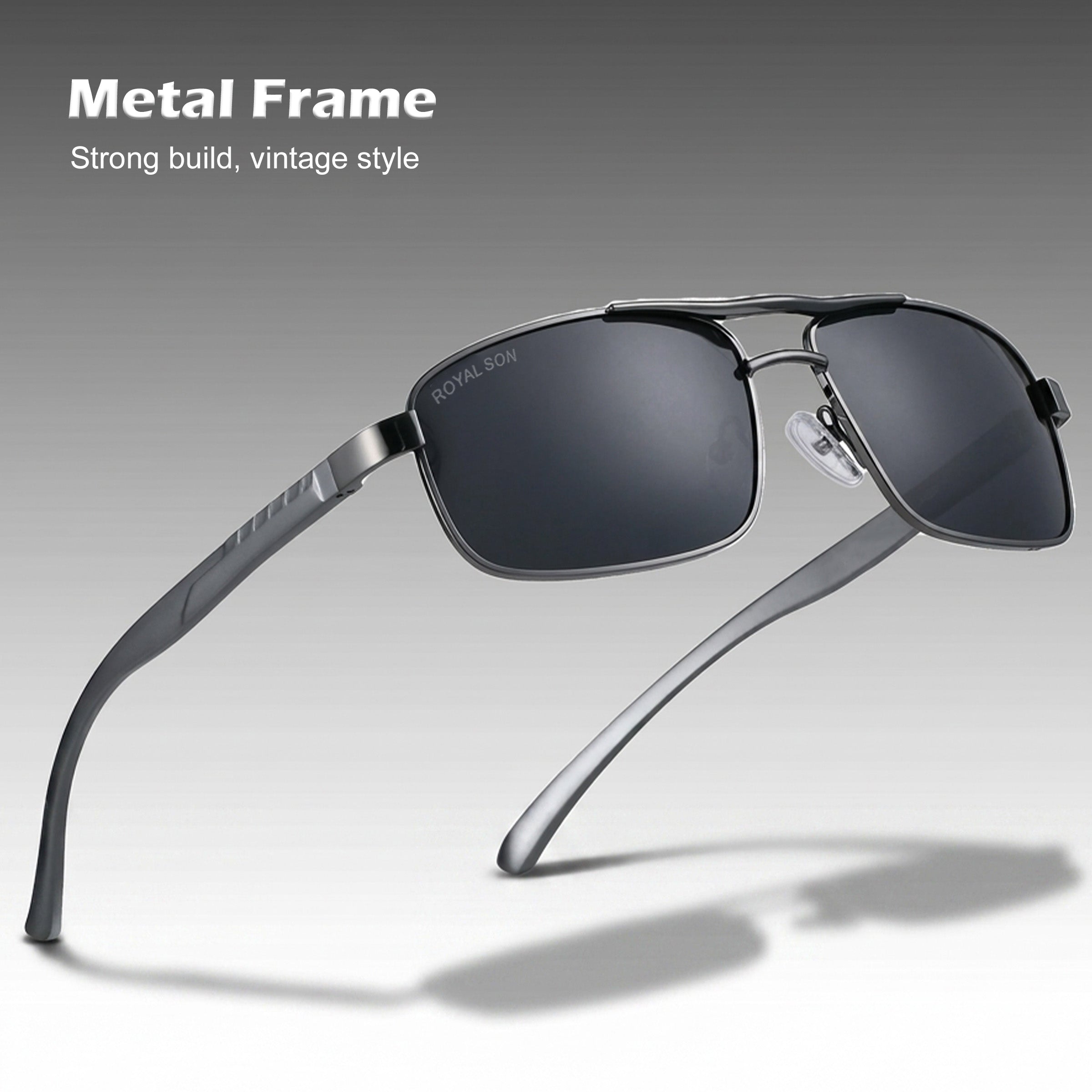 Royal Son Rectangular Polarized Men Sunglasses - CHI0085-C2