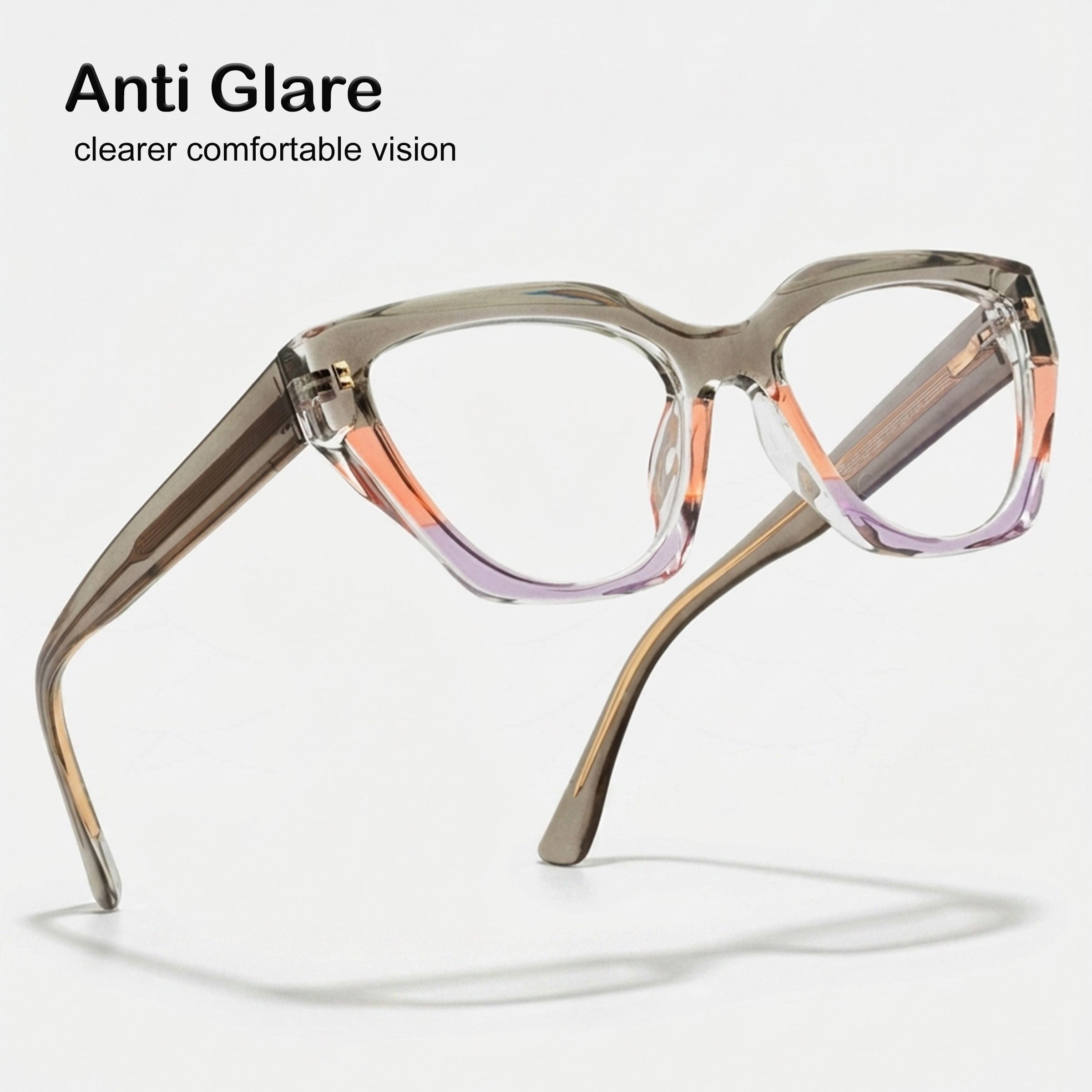 PERKEY Full Rim Cat Eye Blue Light Cut & Antiglare Computer Eyeglasses For Women  - OPTL0017-C1