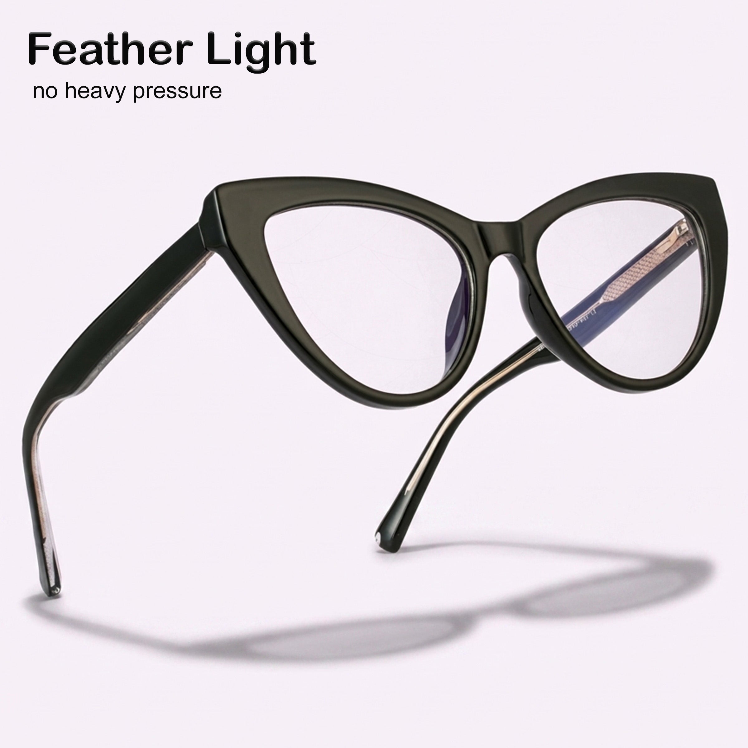 PERKEY Full Rim Cat Eye-Oversized Computer Glasses For Eye Protection Spectacles Frames Women - OPTL0010-C1