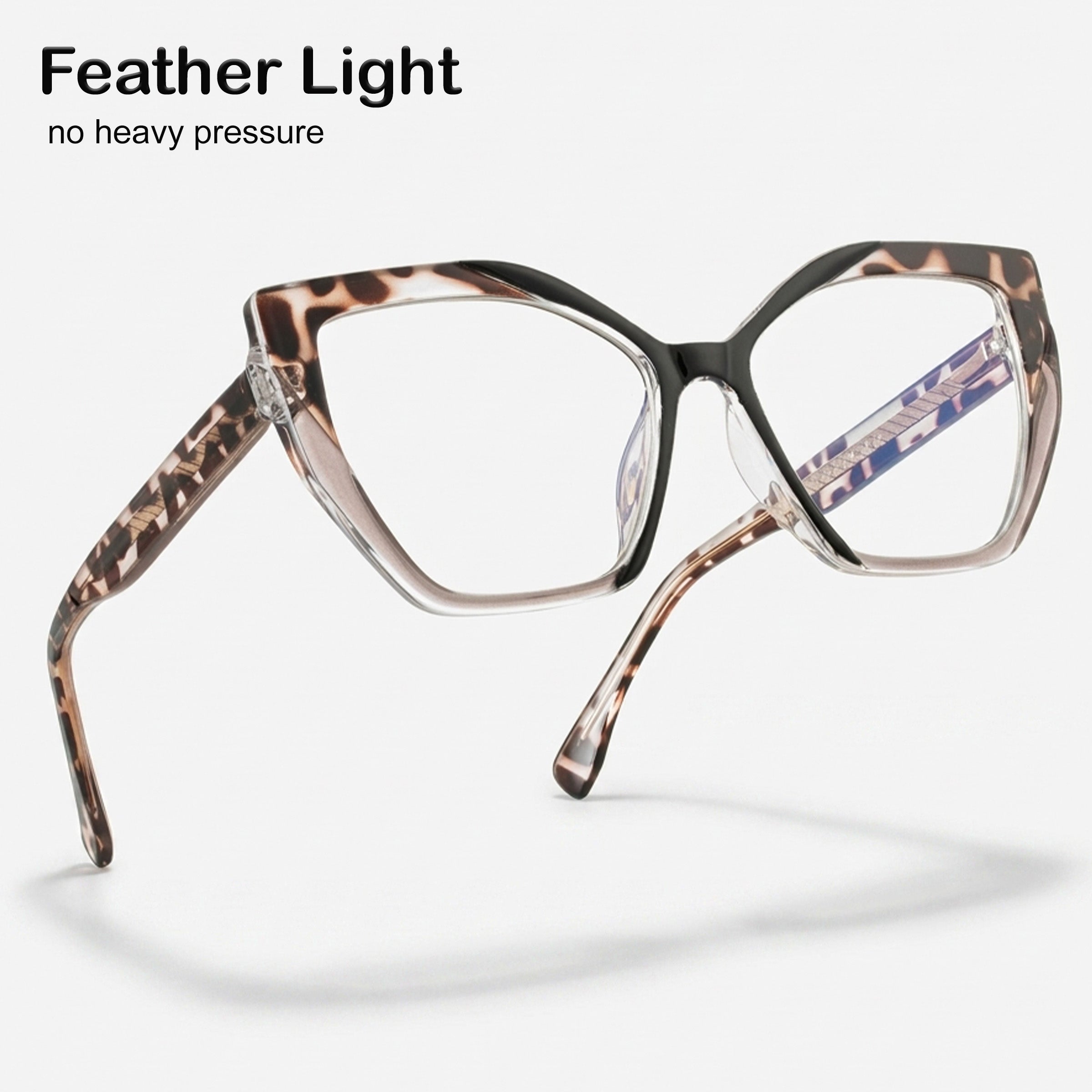PERKEY Full Rim Square-Cat Eye Transparent Computer Blue Cut Spectacles Frames Women - OPTL0011-C2