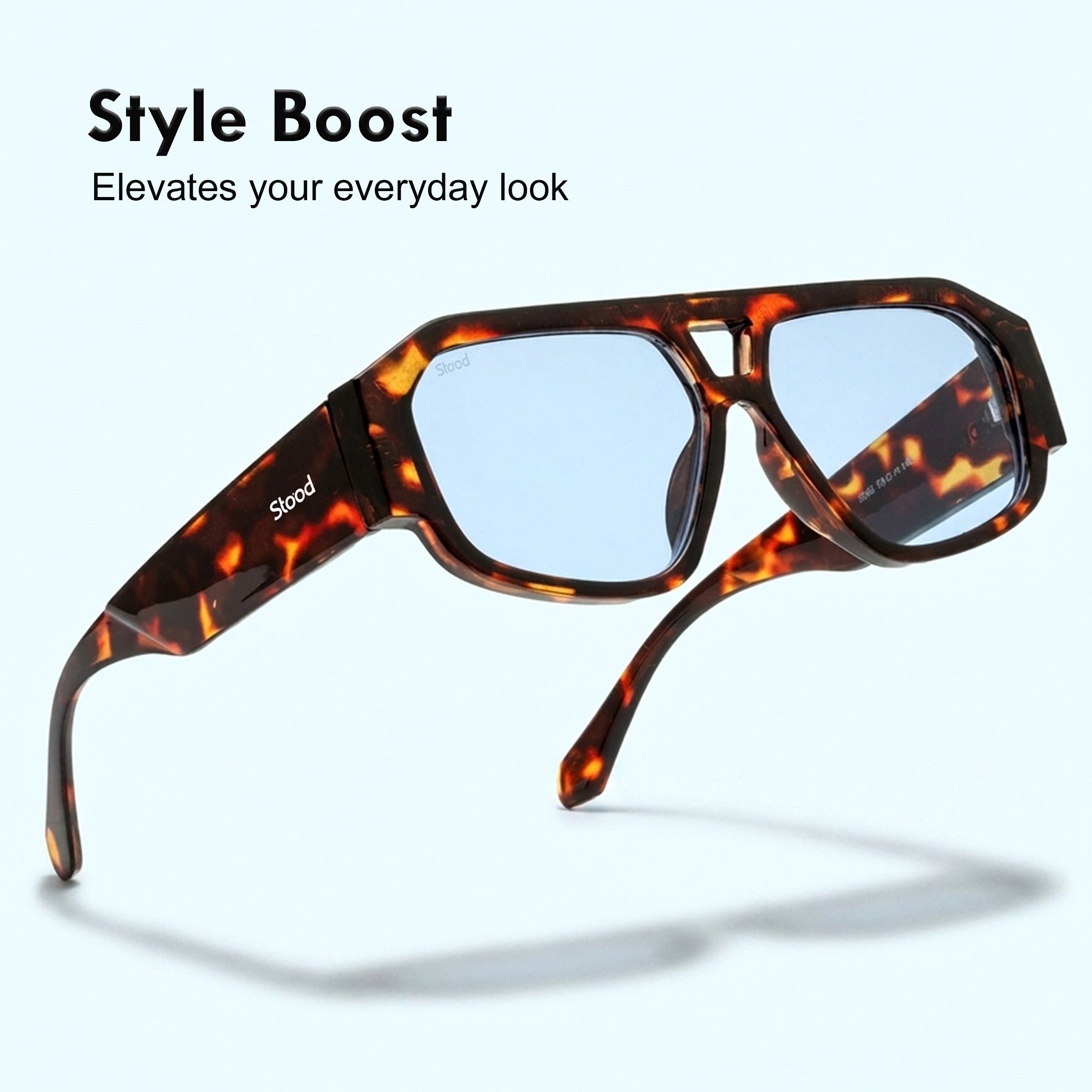 Stood Polygon UV Protected Blue Sunglasses For Men & Women - SG-STD0036-C3