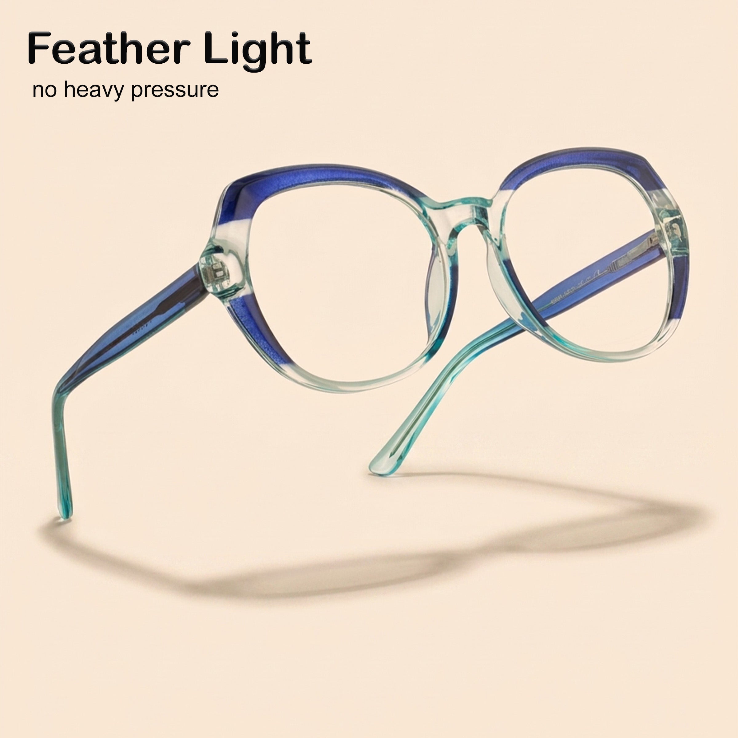 PERKEY Full Rim Oval Blue Light Blocking glasses Spectacles Frames Women - OPTL004-C3