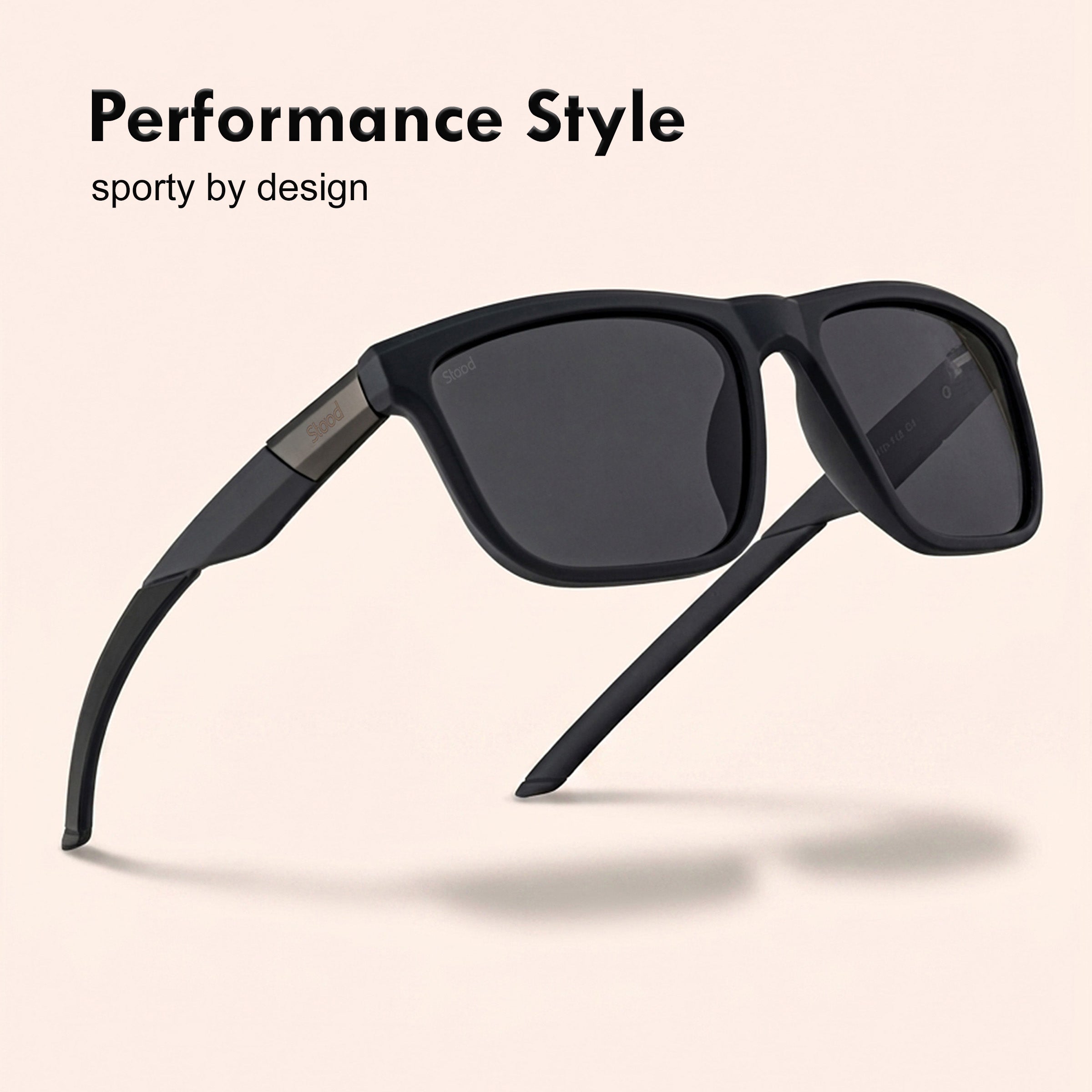 Stood Square Sports Black Polarized UV Protection Sunglasses For Men & Women Stylish – SG-STD0028-C1