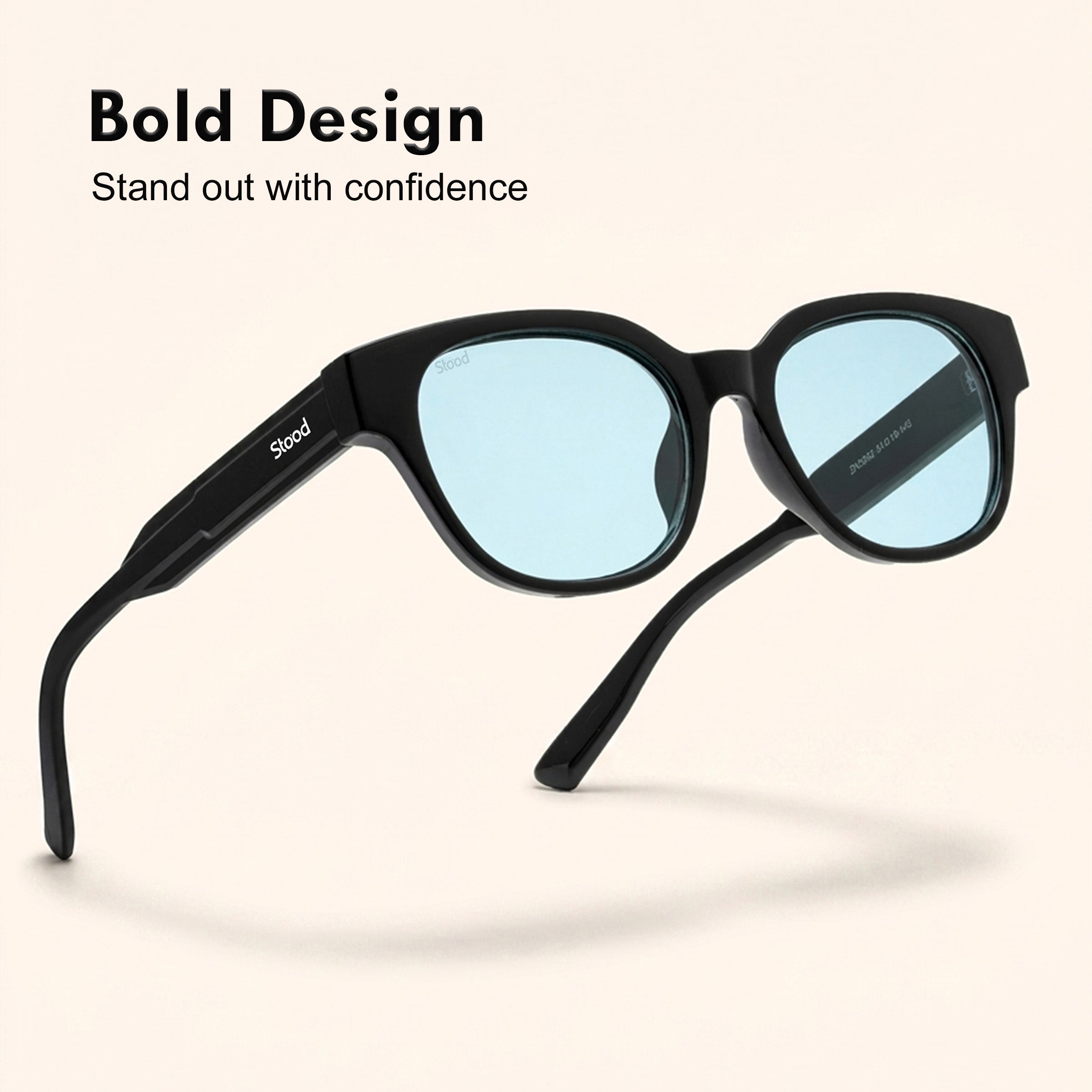 Stood Blue Square UV Protected Sunglasses For Men & Women - SG-STD0034-C2