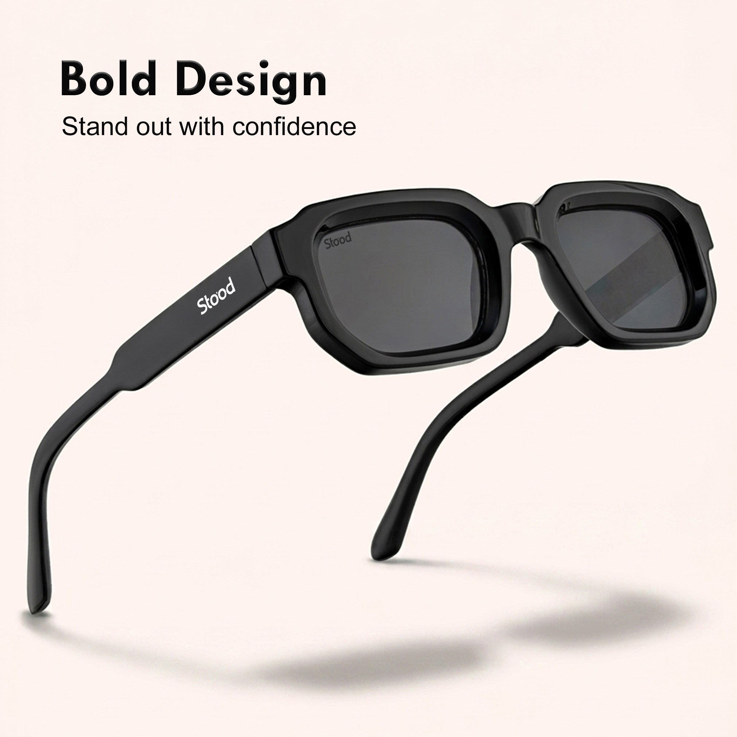 Stood Retro Square Black UV Protection Sunglasses For Men & Women Stylish – SG-STD0025-C1