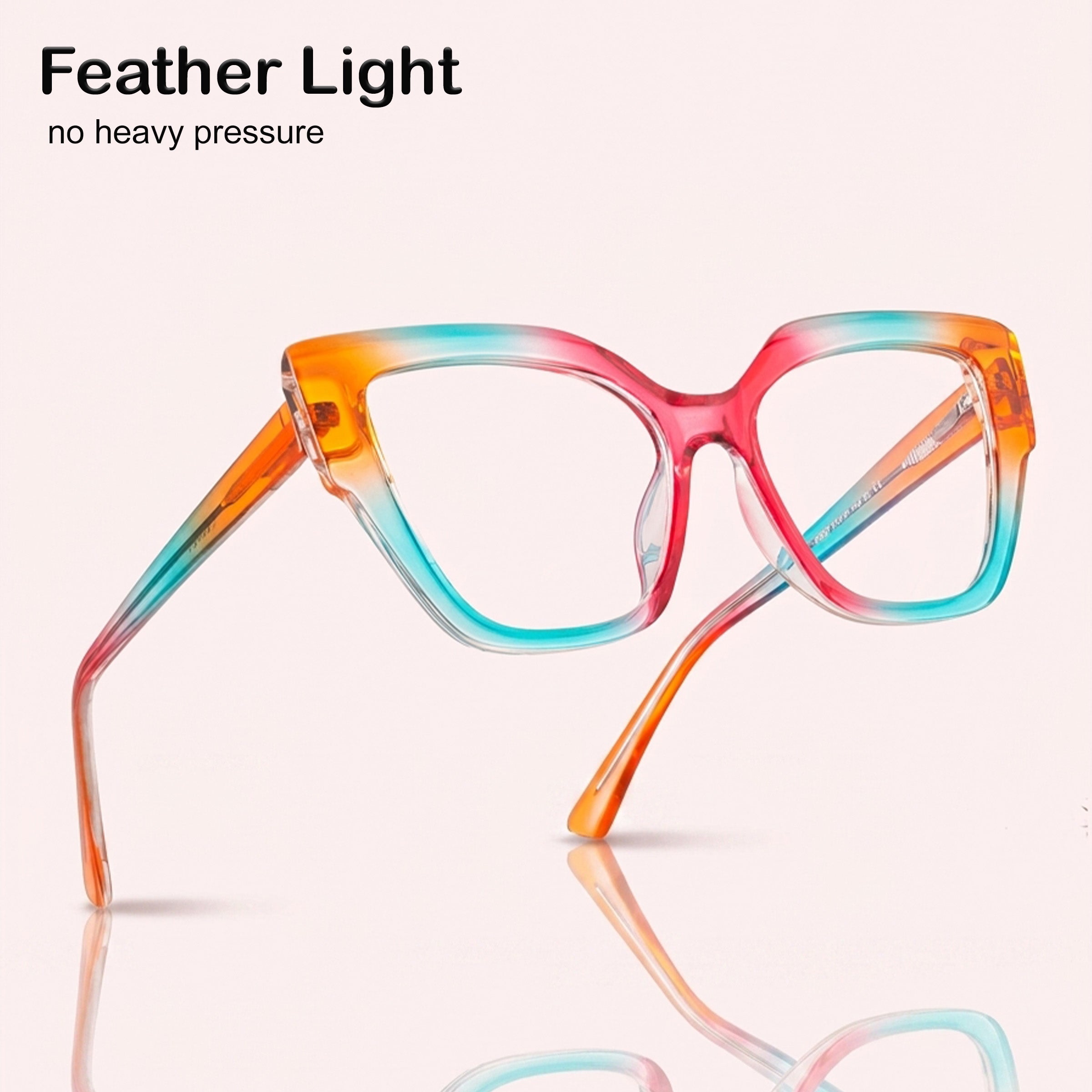 PERKEY Full Rim Cat Eye-Oversized Blue Light Blocking Spectacles Frames Women - OPTL001-C3